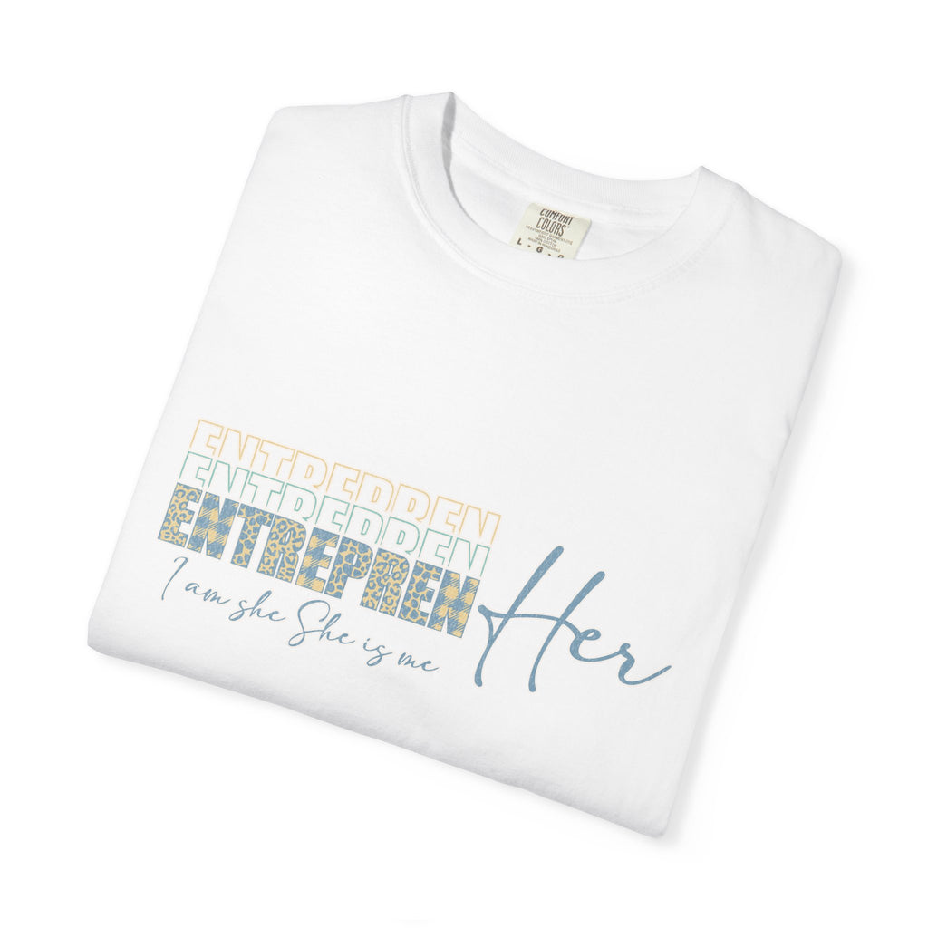 EntreprenHer Leopard Print Script Tee — "I run this, She runs you" Inspirational Graphic Tee