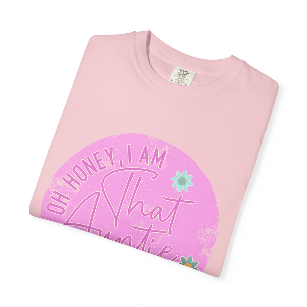 That Auntie Textured T-Shirt — “Oh Honey I Am That Auntie” Floral Graphic Tee
