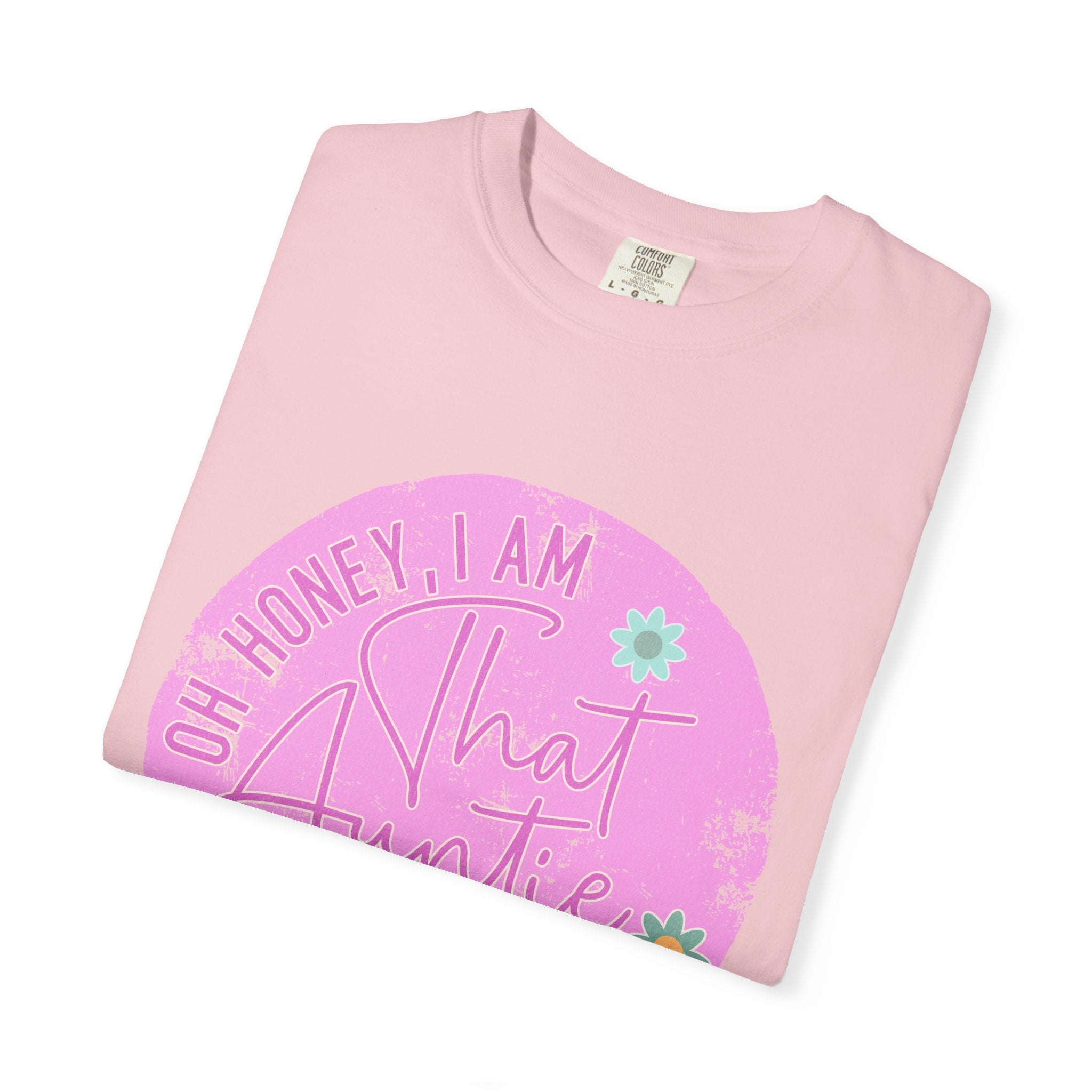 That Auntie Textured T-Shirt — “Oh Honey I Am That Auntie” Floral Graphic Tee