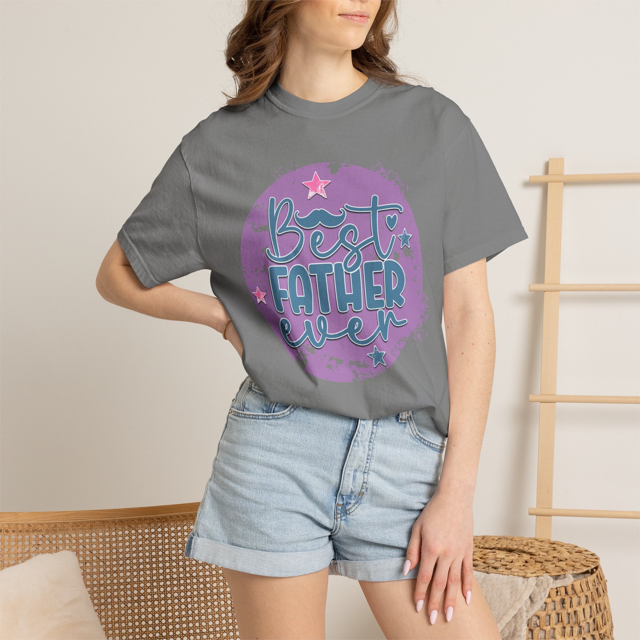Best Father Ever Textured T-Shirt — Father’s Day Gift Tee