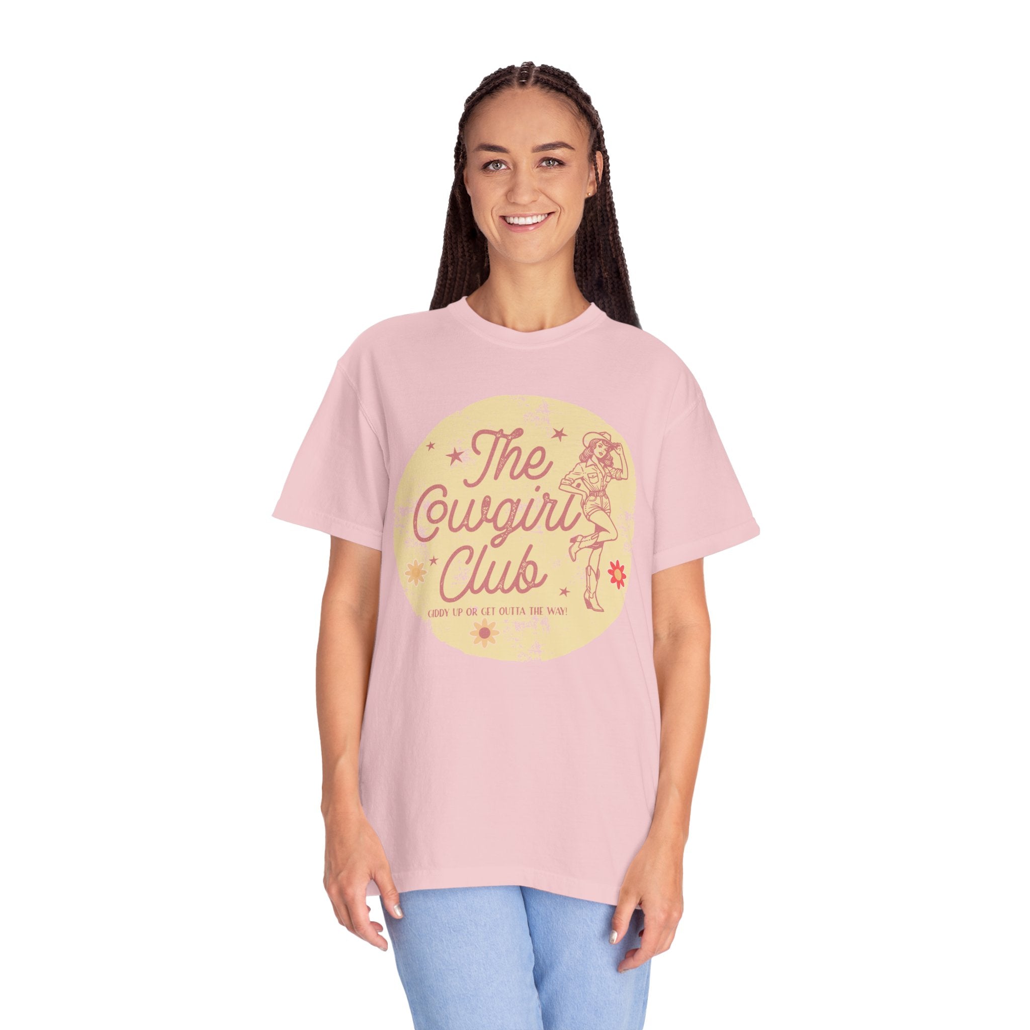 The Cowgirl Club Graphic T-Shirt — Retro Western Textured Tee