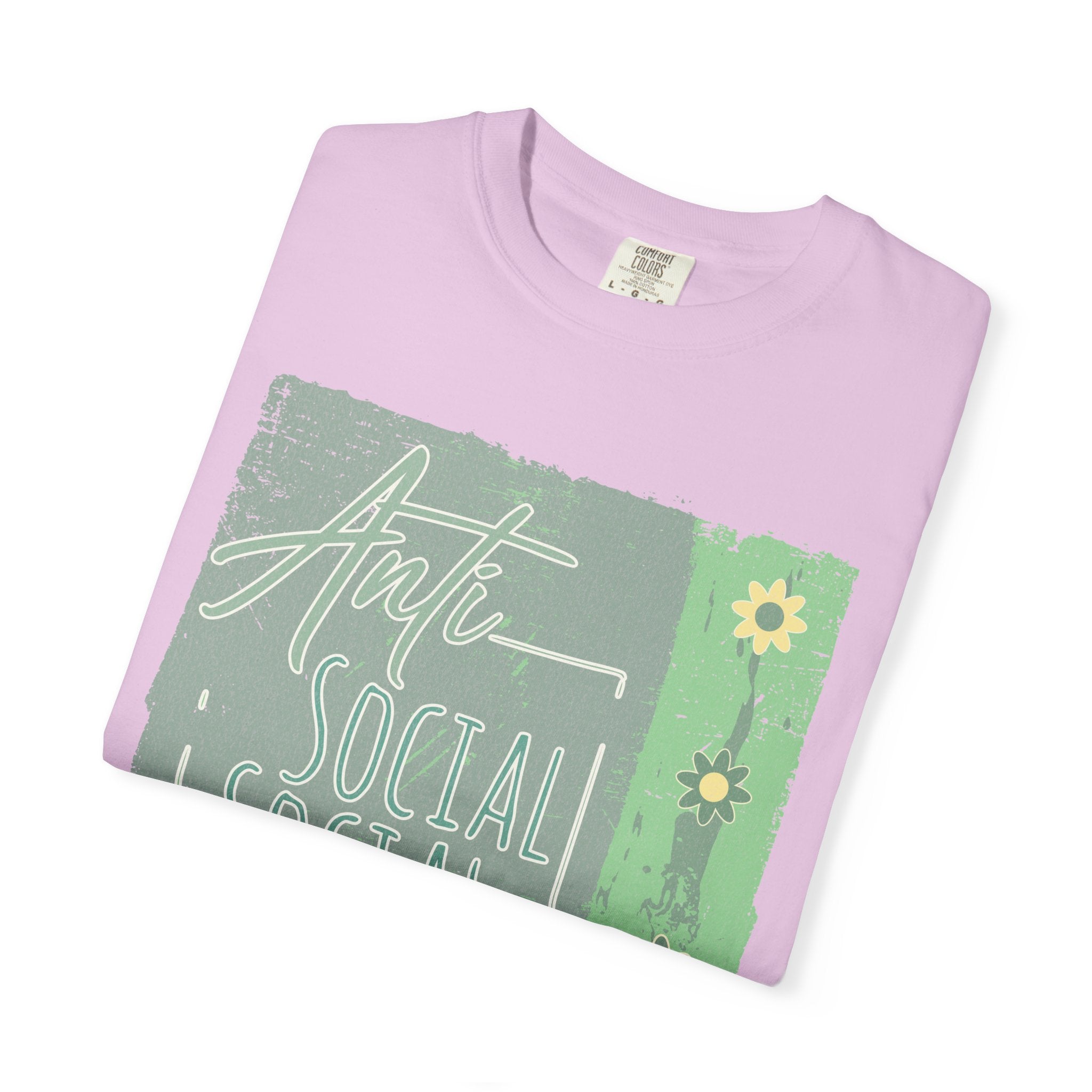 Textured Anti Social Social Club Floral Graphic T-Shirt