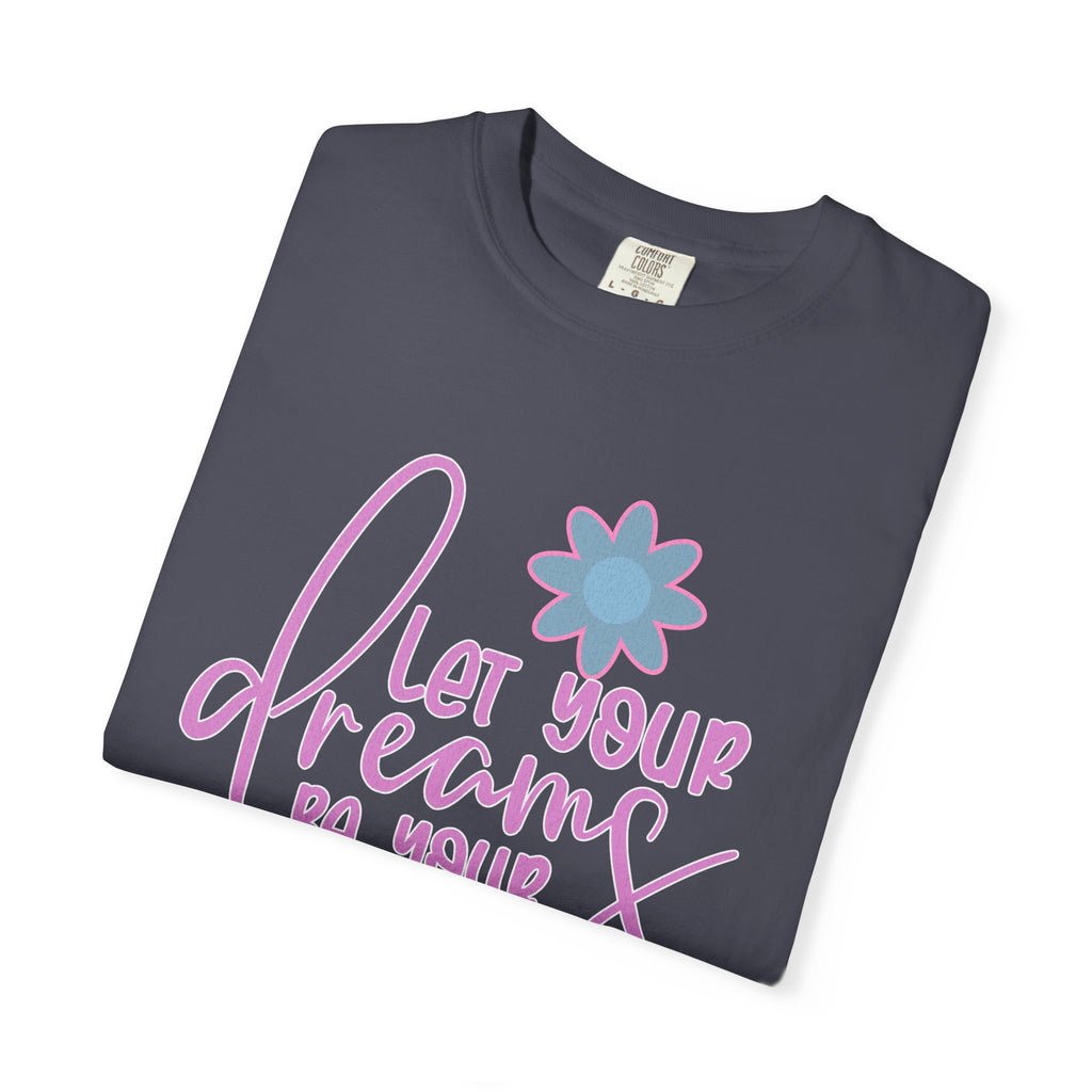 Textured Inspirational Floral Tee — "Let Your Dreams Be Your Wings"