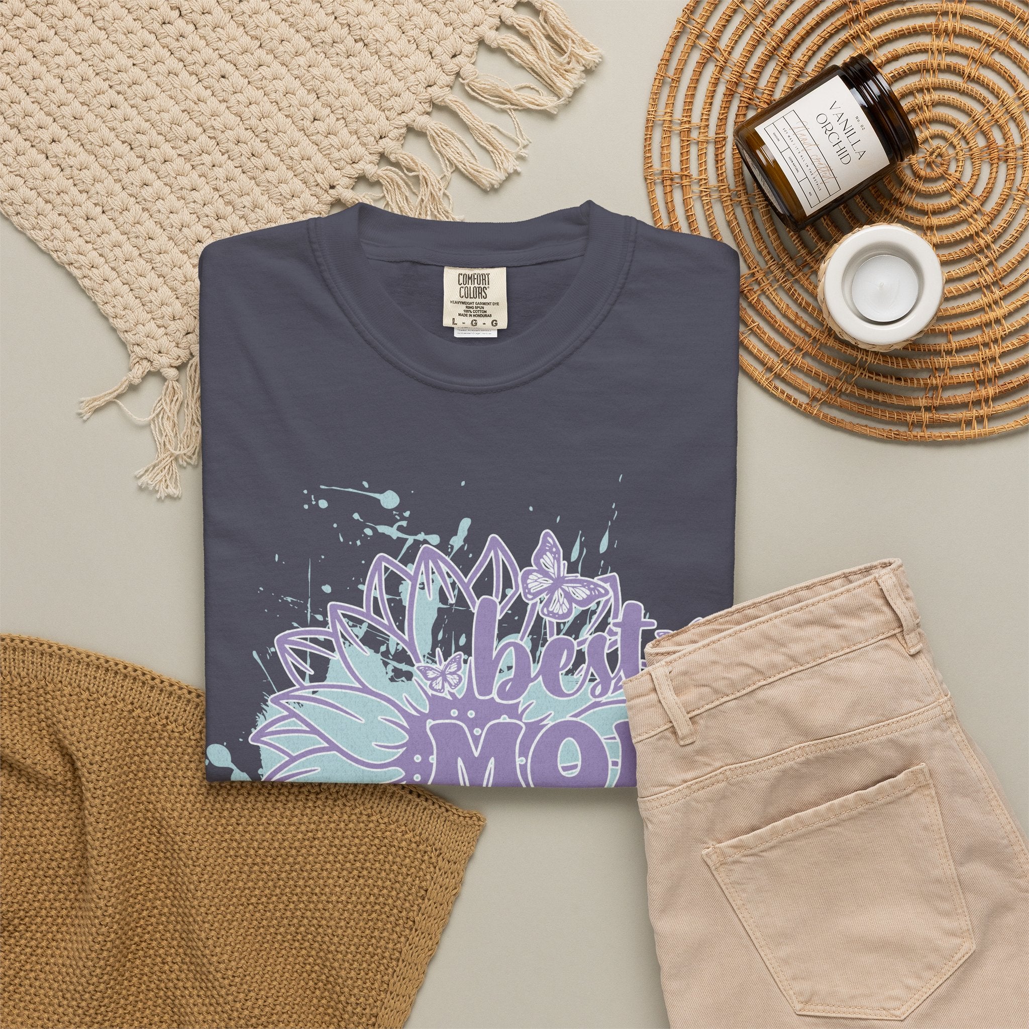 Mom Squad TexturedT-Shirt – 'Best Mom Ever' Floral Graphic Tee