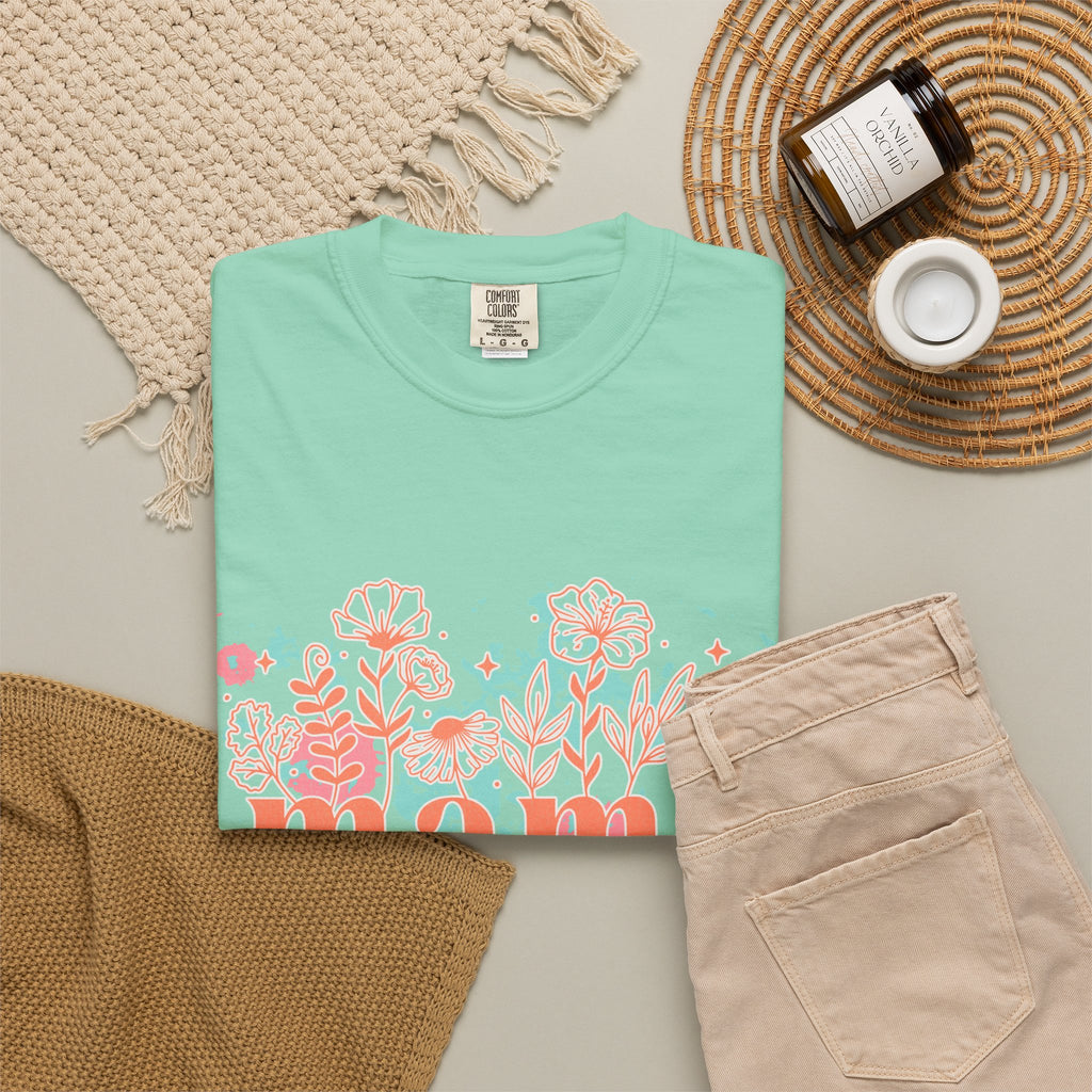 Mama Wildflower Floral Textured Splash Tee