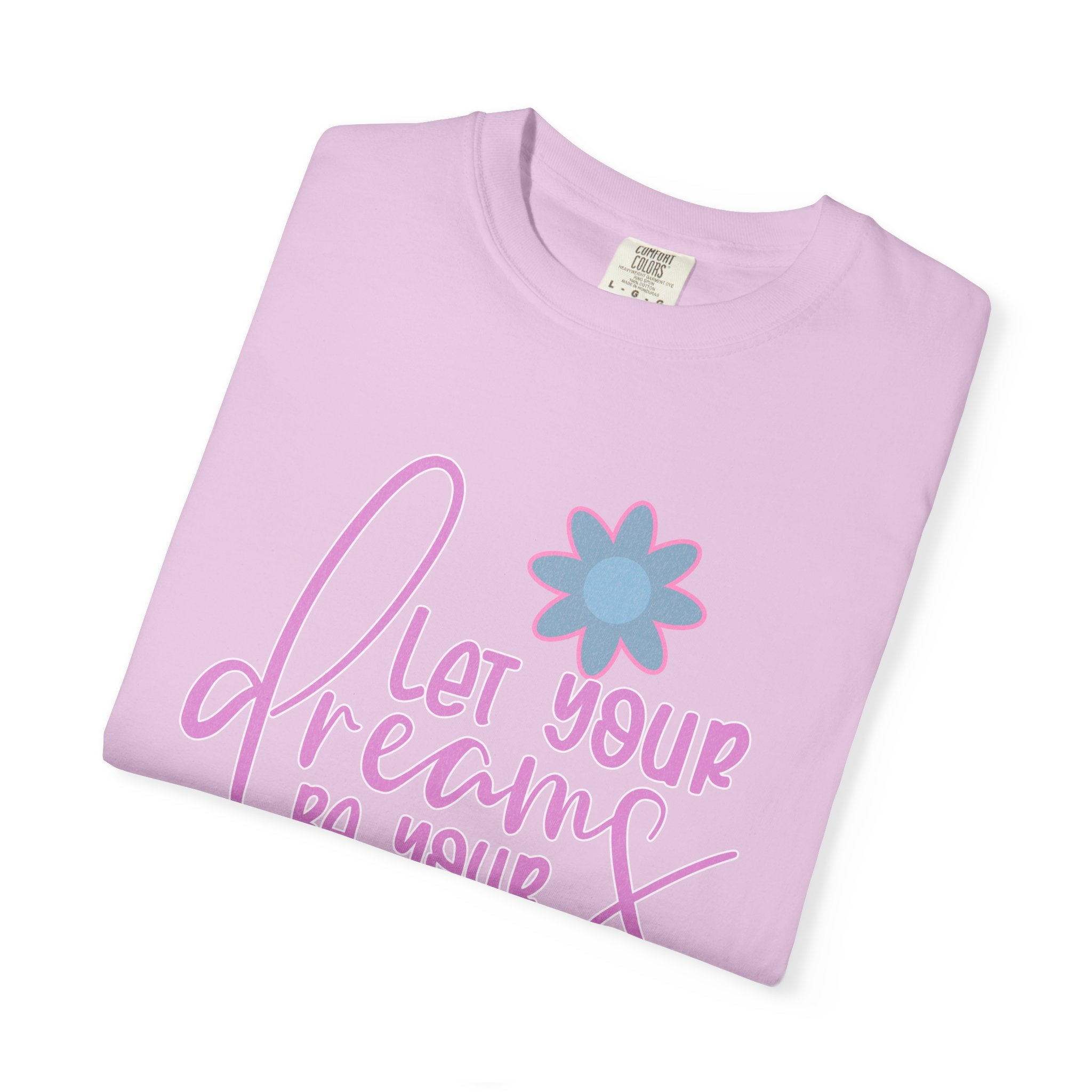 Textured Inspirational Floral Tee — "Let Your Dreams Be Your Wings"