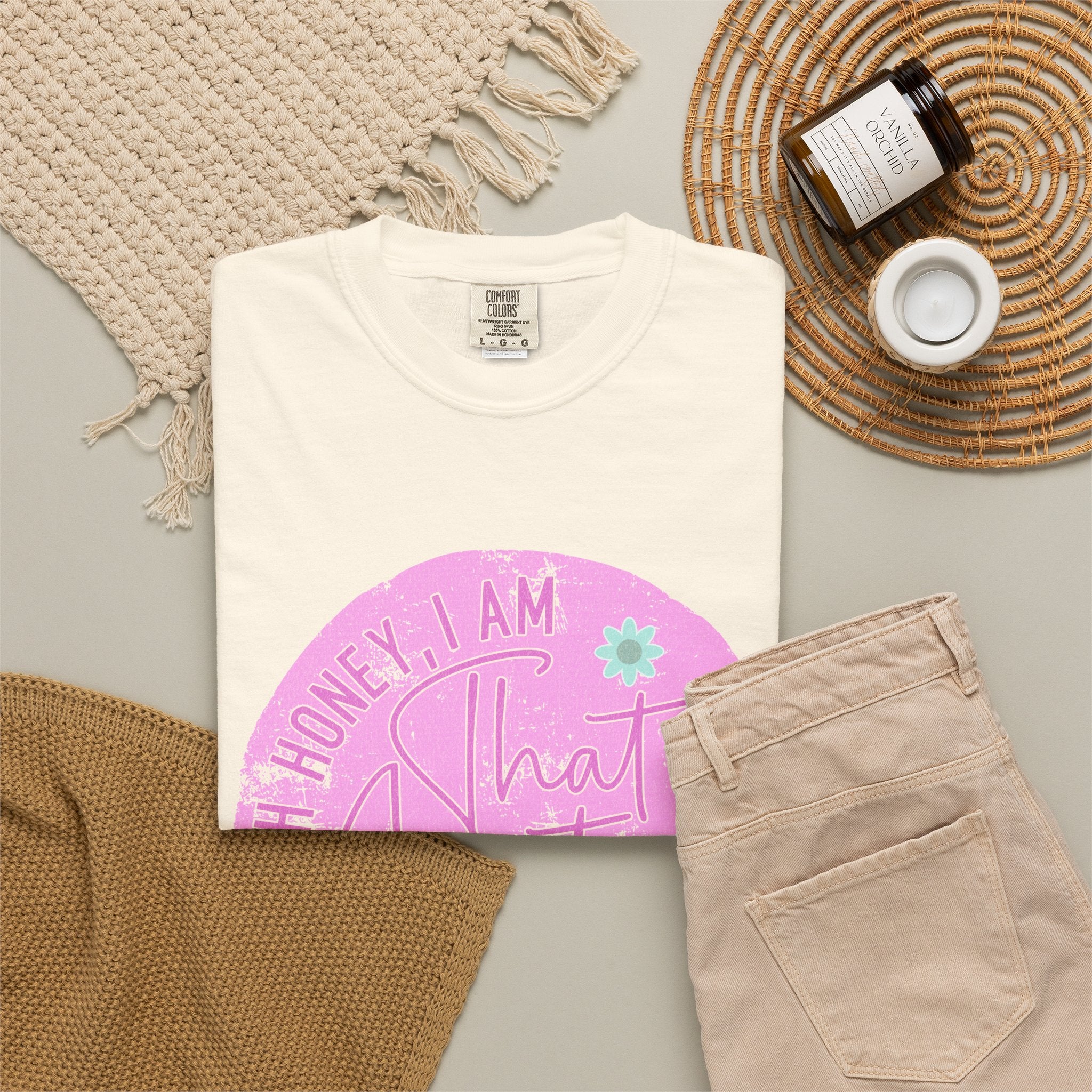 That Auntie Textured T-Shirt — “Oh Honey I Am That Auntie” Floral Graphic Tee
