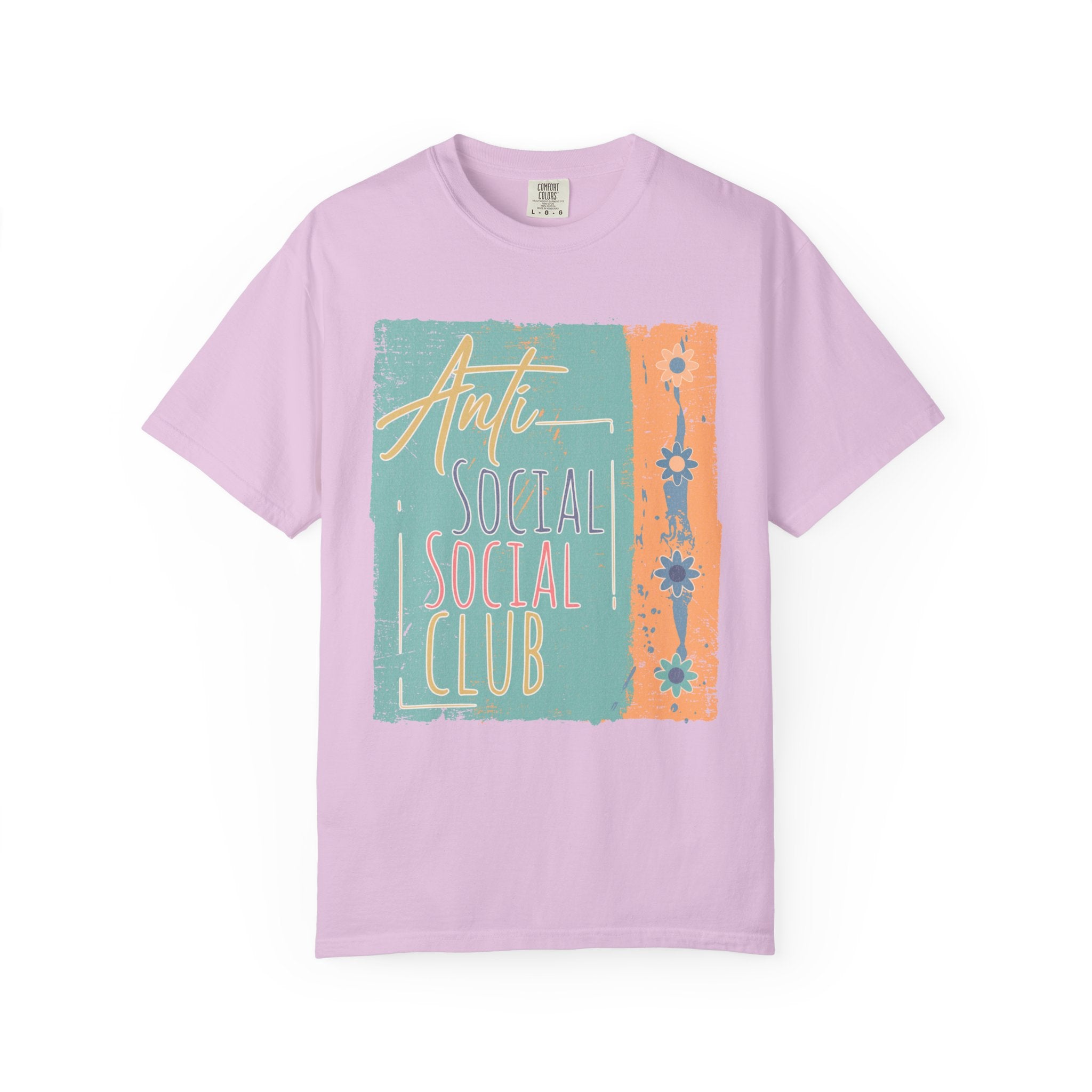 Textured “Anti Social Social Club” Retro Graphic T-Shirt