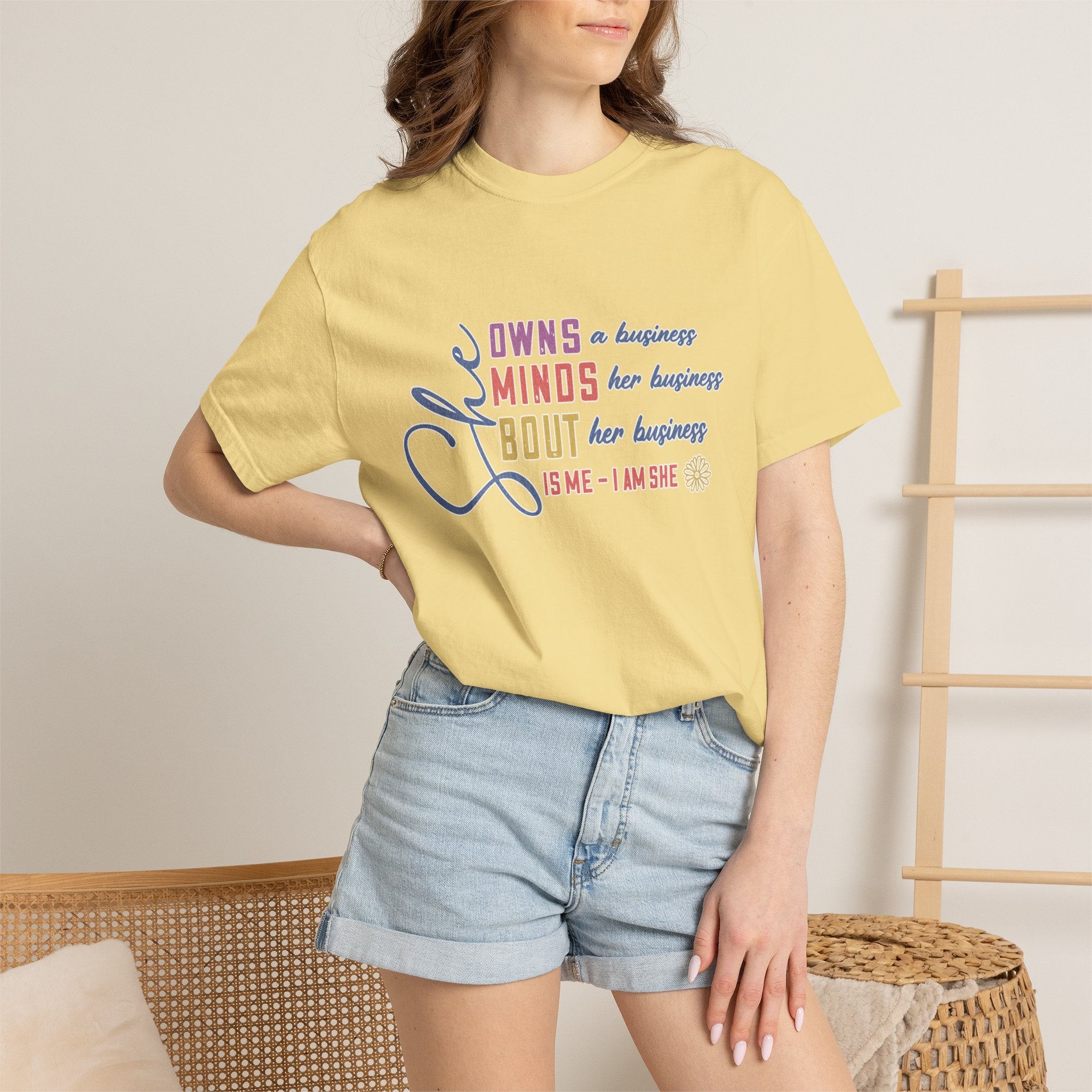 She Owns Minds T Textured-Shirt — Feminist Empowerment Tee