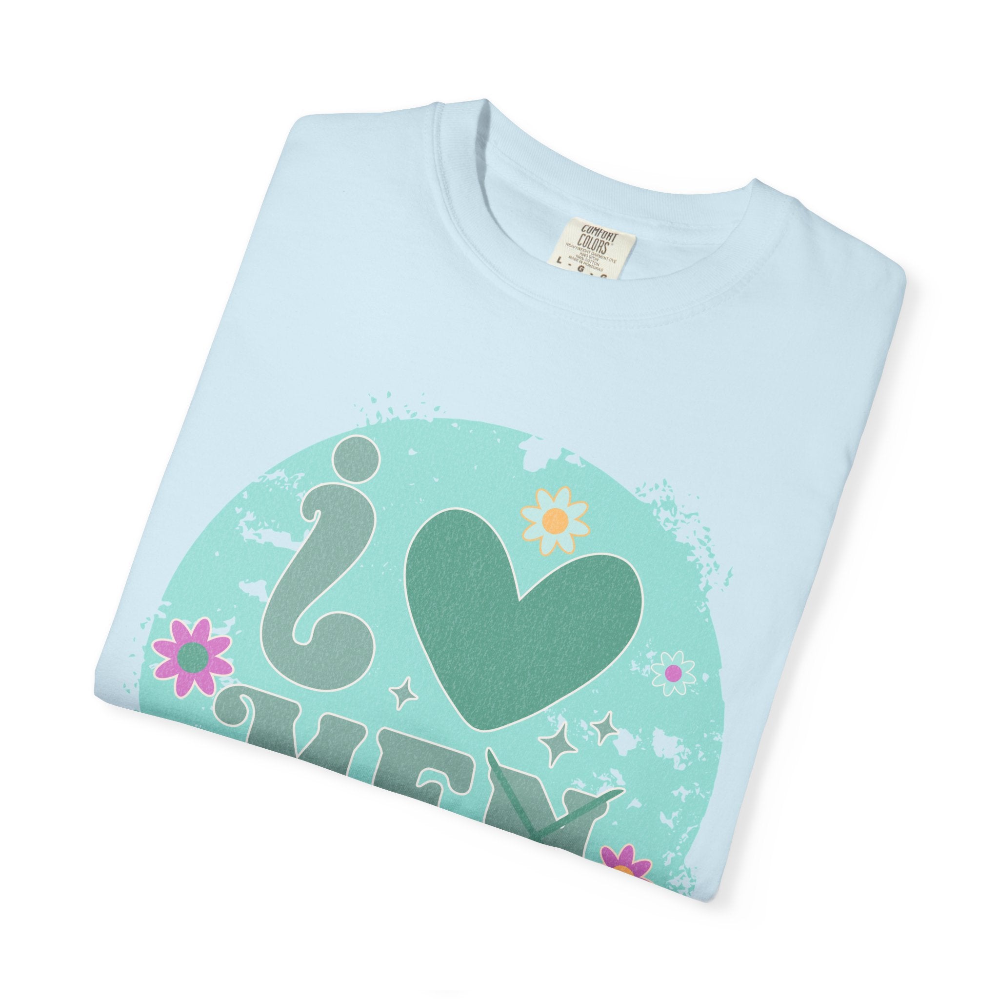 Funny Retro Self Love Textured Tee — Retro Floral Love Tee