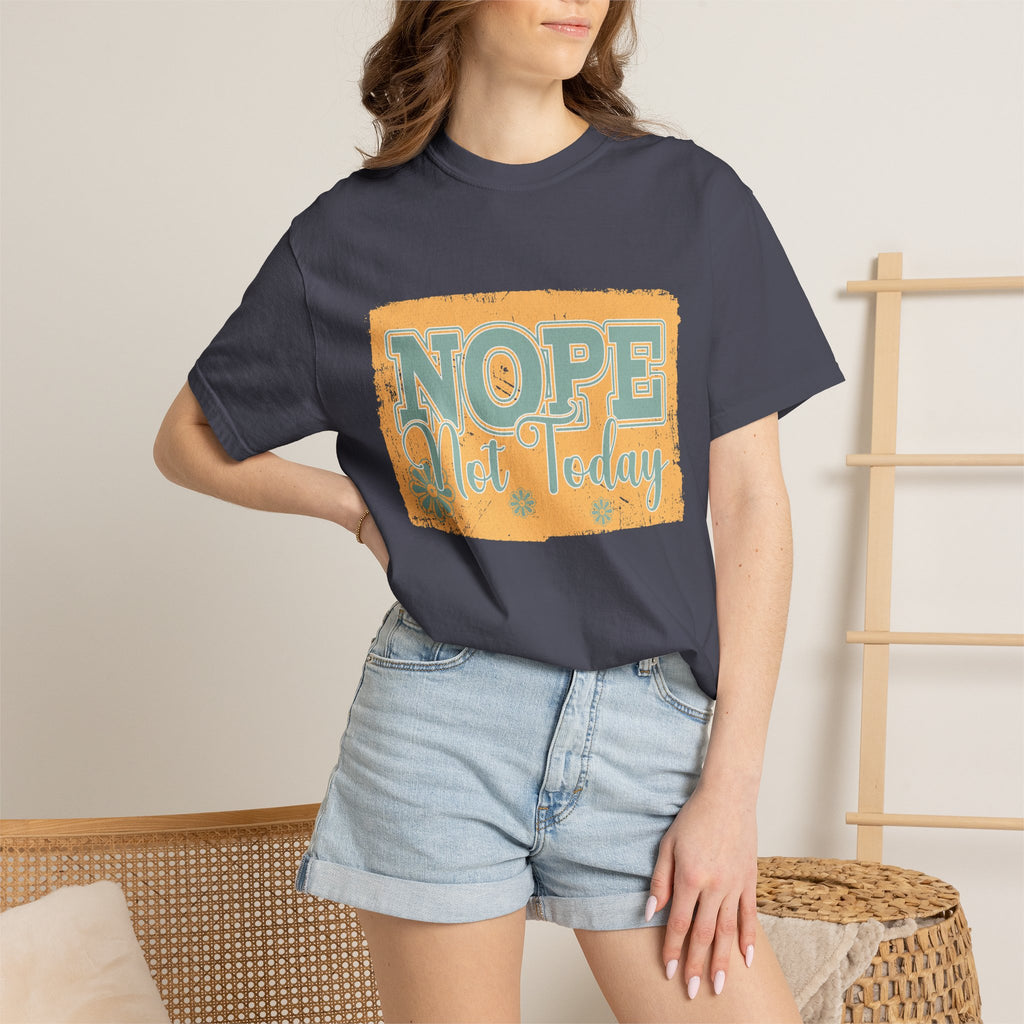 NOPE Not Today T-shirt | Textured Retro Beach Script Graphic
