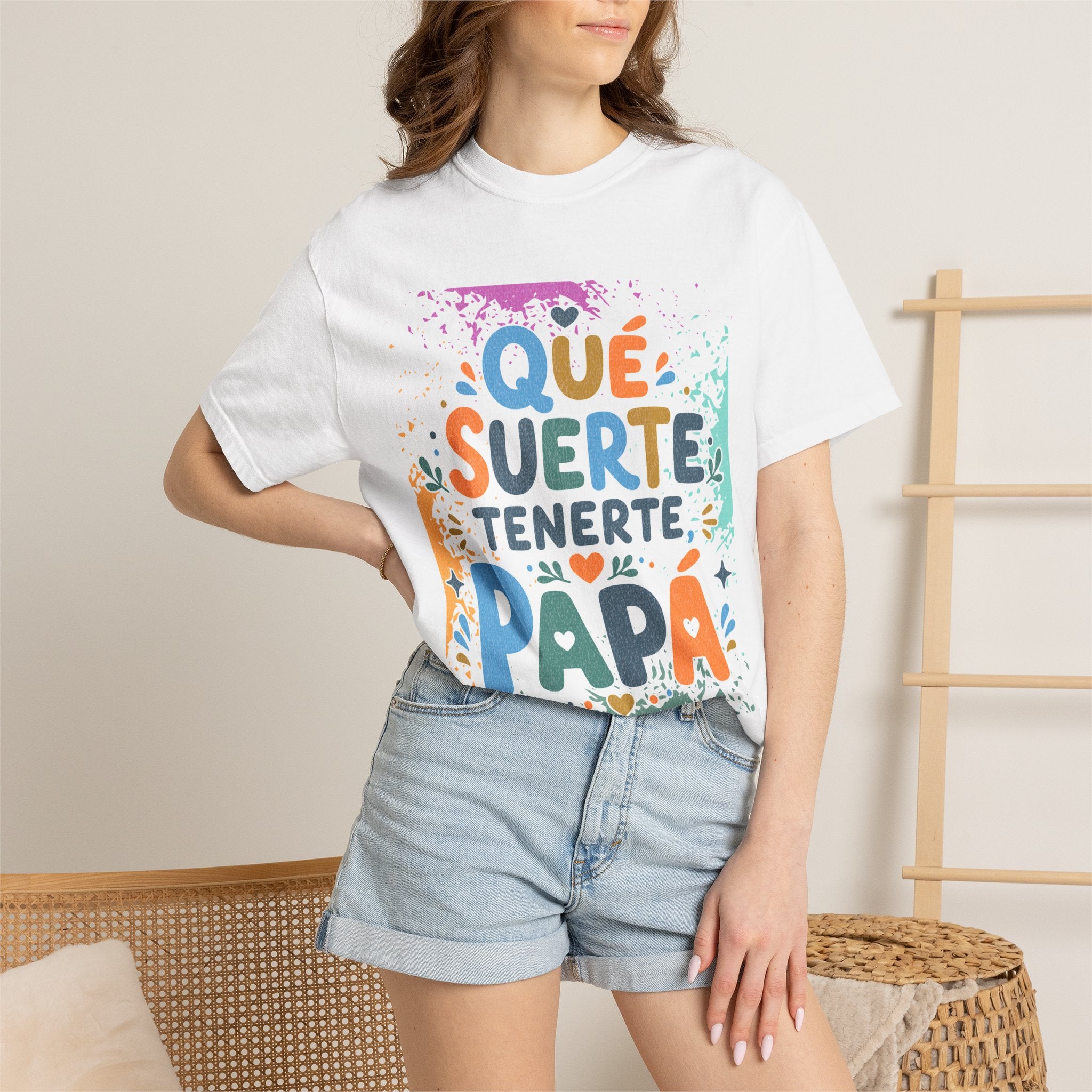 Qué Suerte Tenerte, Papá — Father's Day Textured T-Shirt