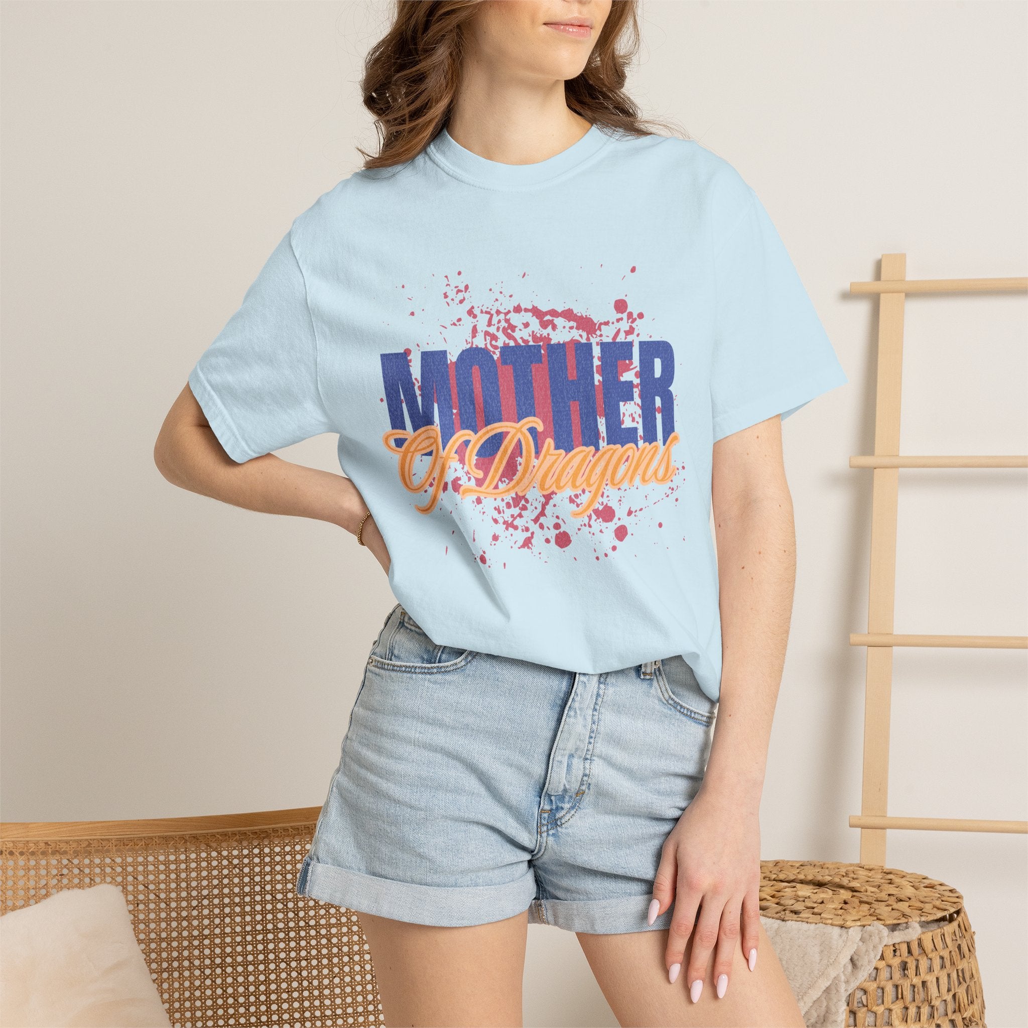 Mother of Dragons Textured T-Shirt — Bold Fantasy Tribute Tee