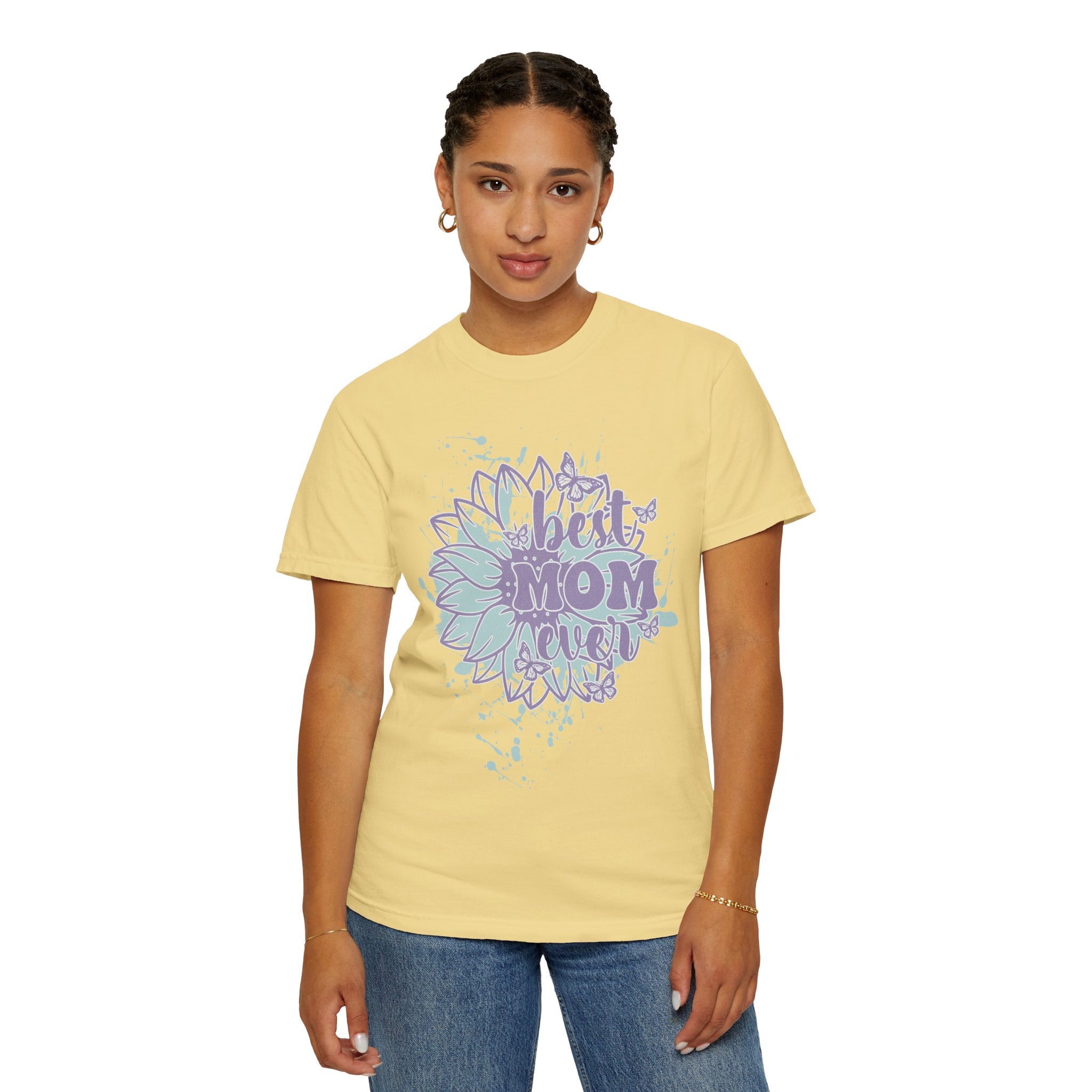 Mom Squad TexturedT-Shirt – 'Best Mom Ever' Floral Graphic Tee