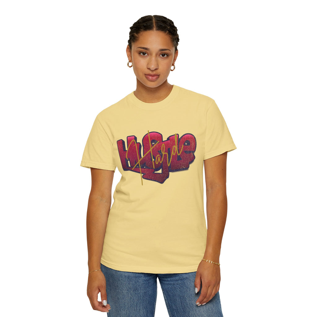 Textured Street Art 'Hustle Hard' Graphic Tee — Vintage Graffiti Unisex T-Shirt