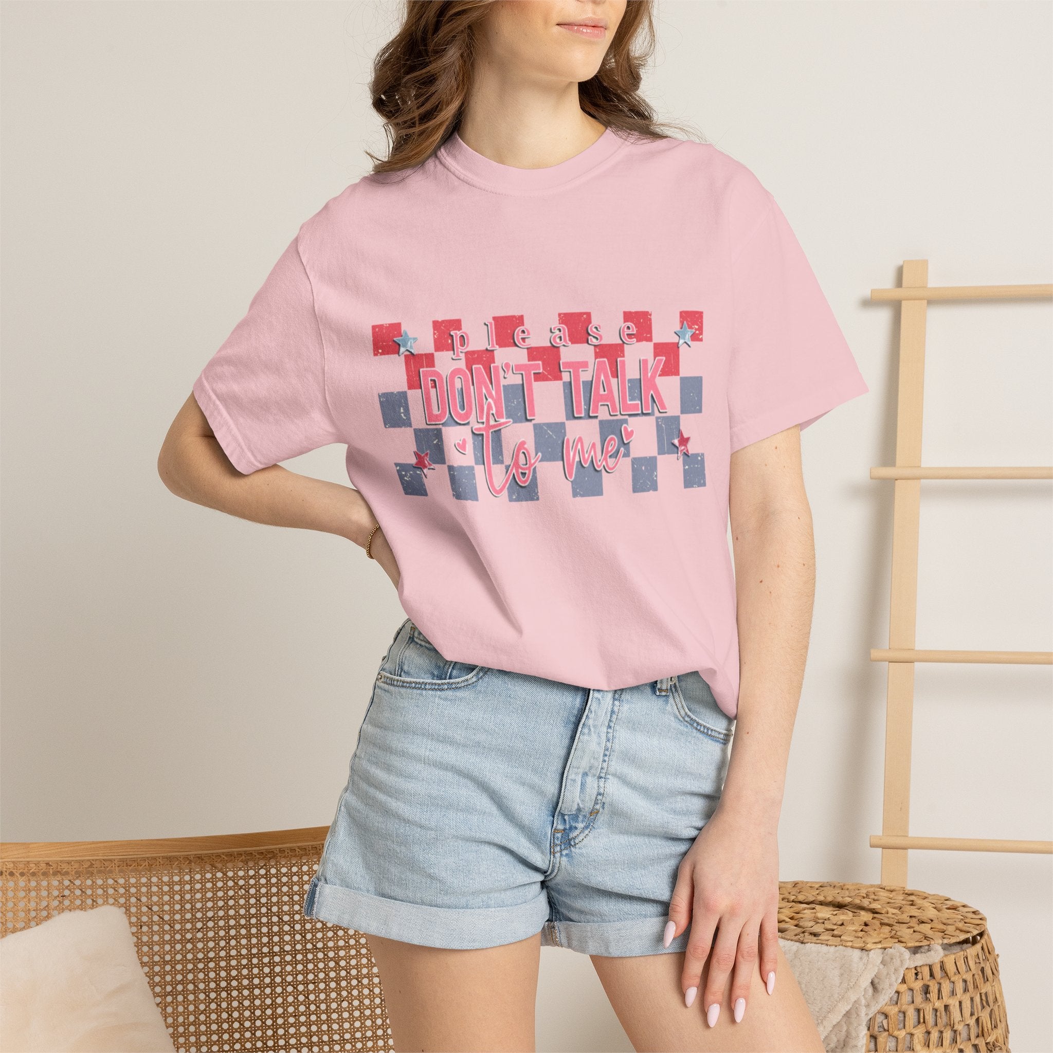 Textured Don’t Talk To Me Checkerboard T-Shirt
