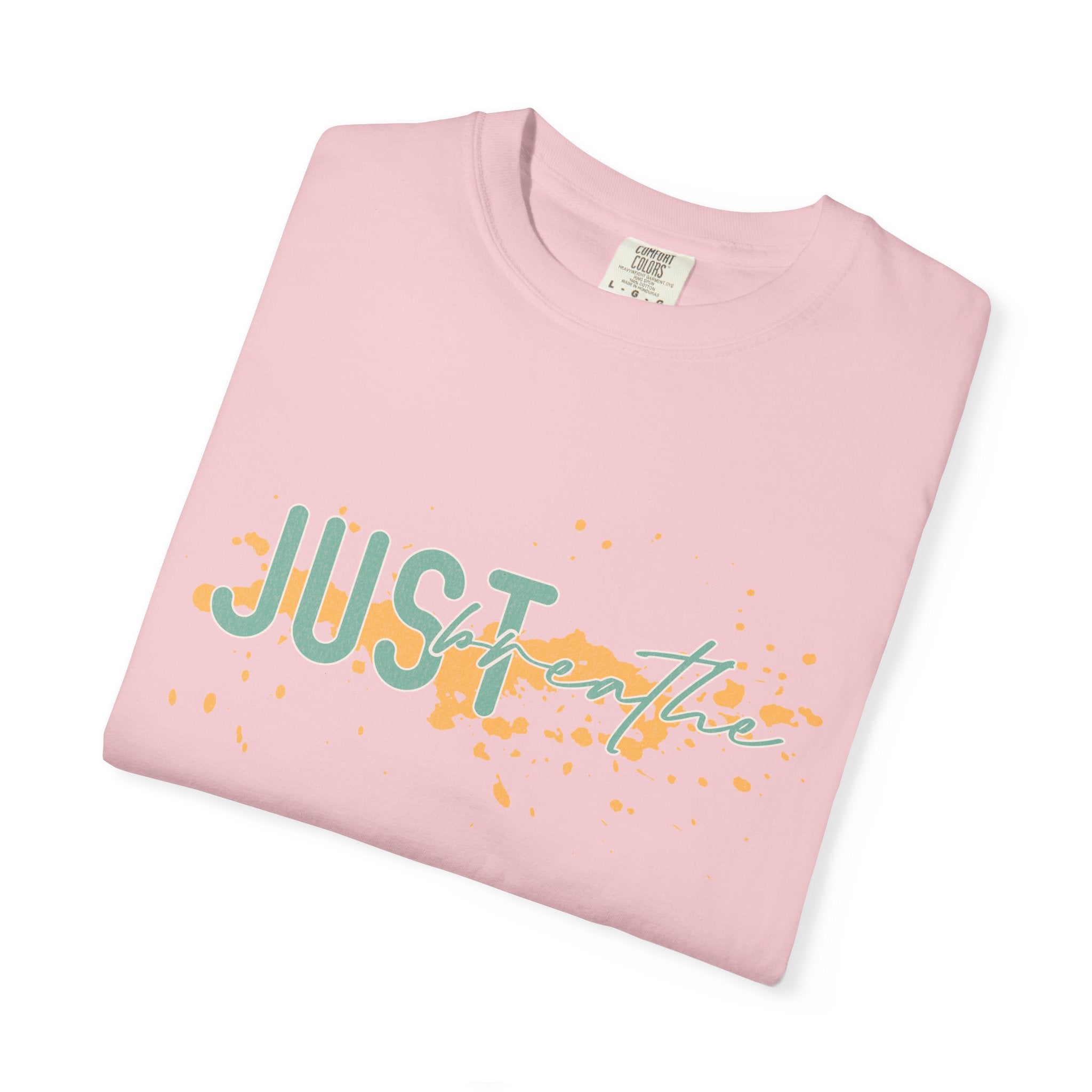 Just Breathe Textured T-Shirt — Relaxed Inspirational Graphic Tee