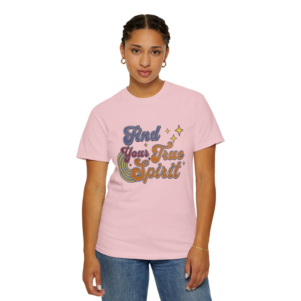 Textured Find Your True Spirit T-Shirt — Retro Rainbow Typography Tee
