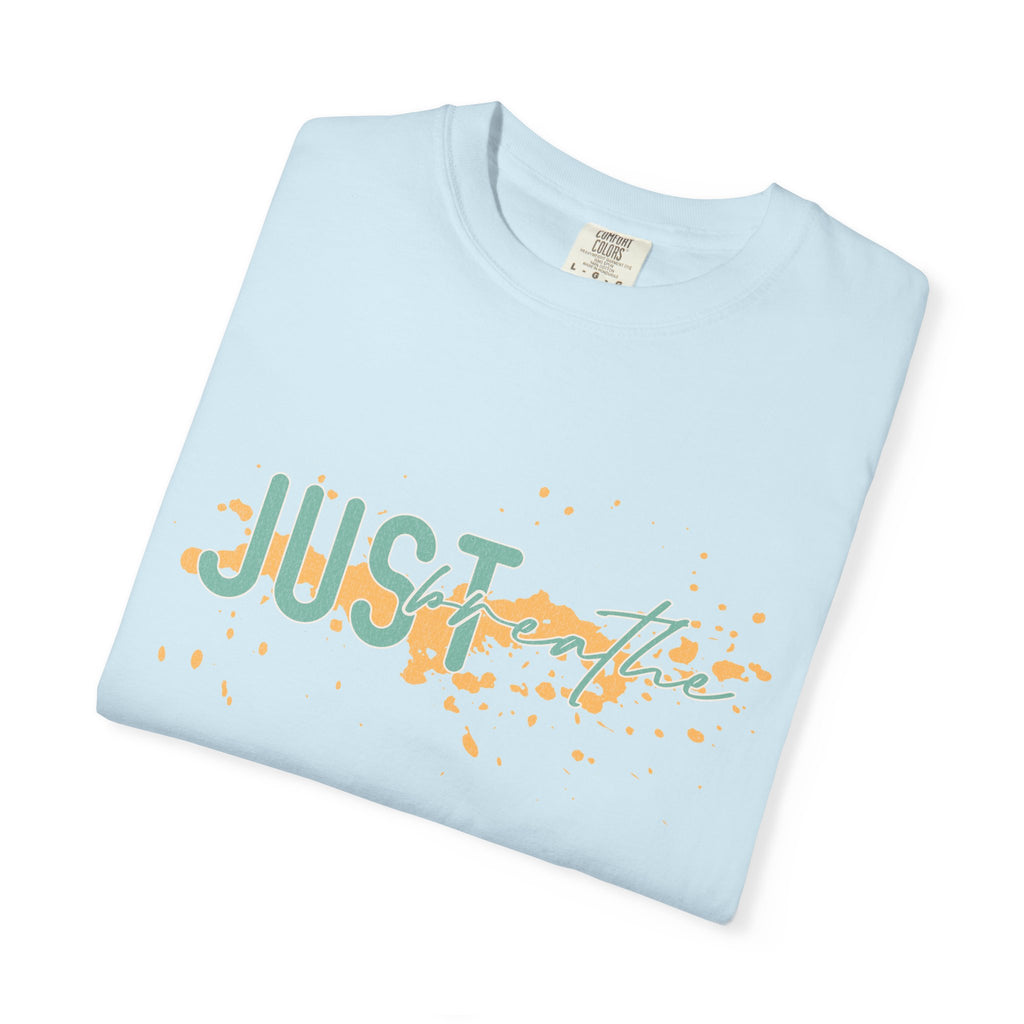 Just Breathe Textured T-Shirt — Relaxed Inspirational Graphic Tee