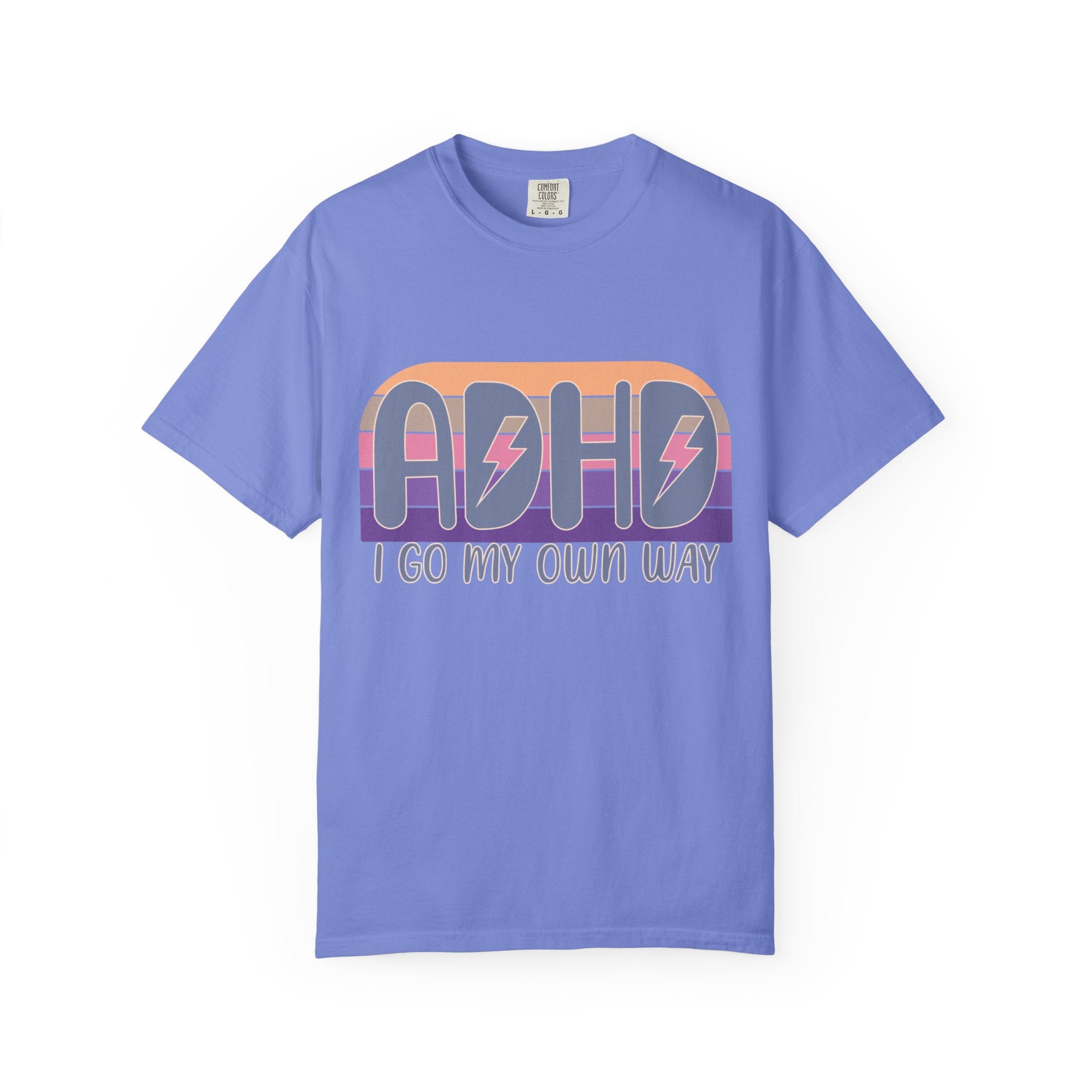 ADHD I Go My Own Way Tee — Retro Lightning Graphic T-Shirt