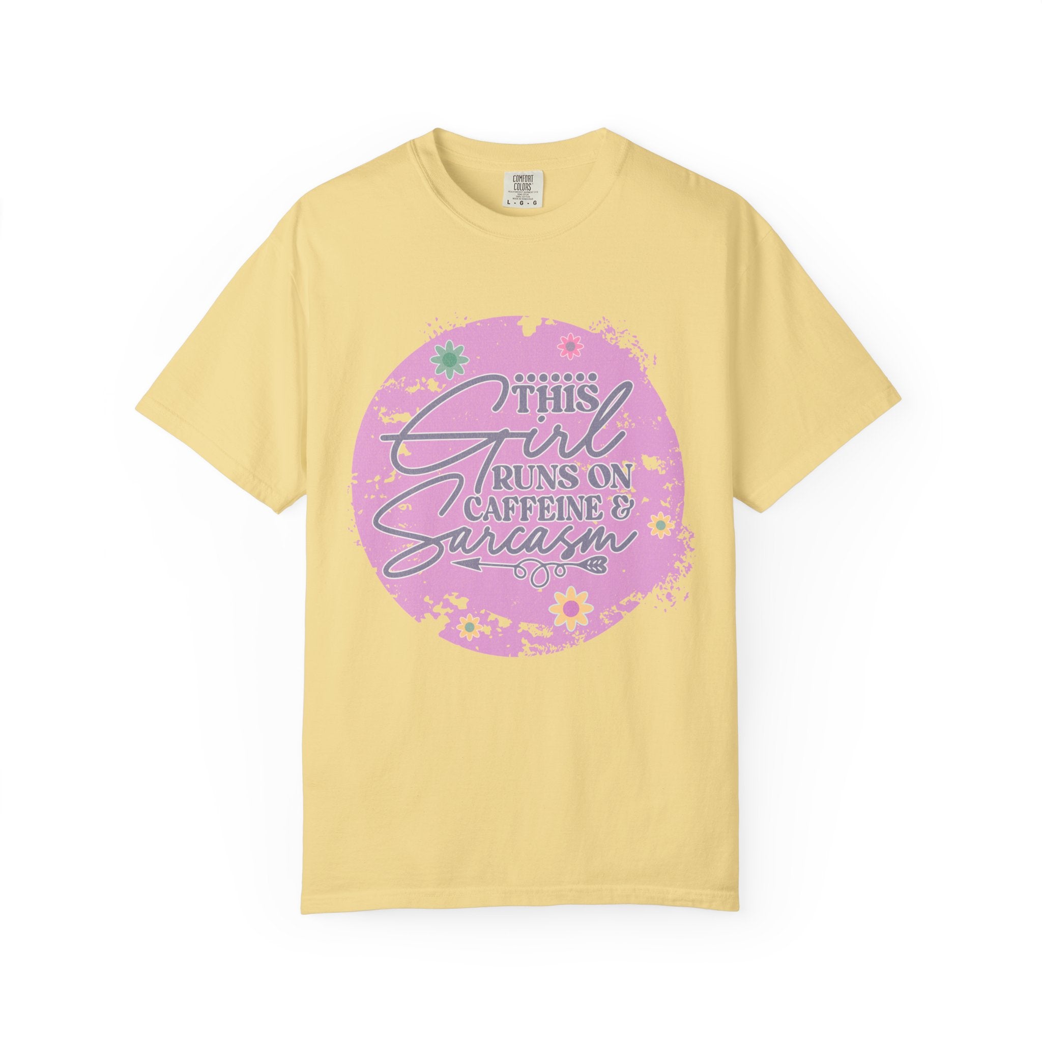 This Girl Runs on Caffeine & Sarcasm Textured T-Shirt