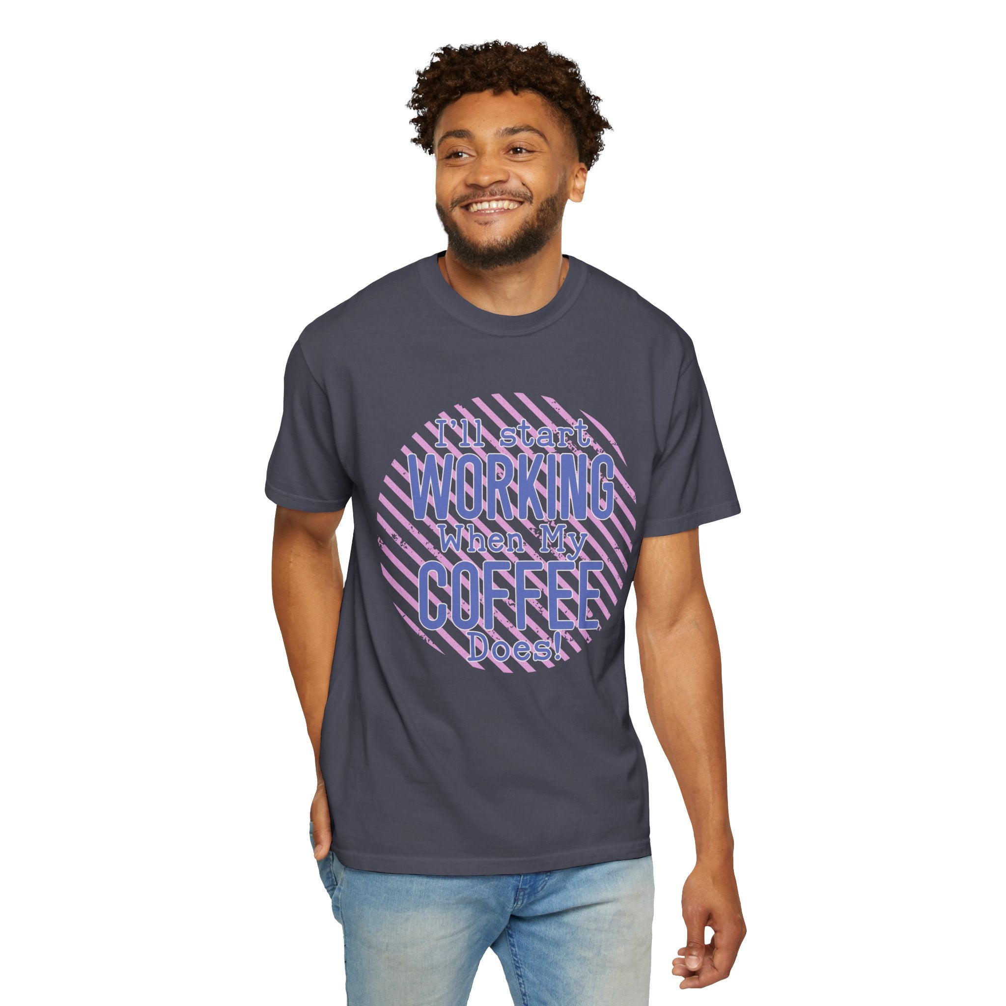 Funny Retro Textured Coffee Work Shirt