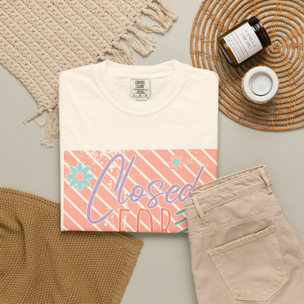 Closed for Detox Textured T-Shirt — Retro Pastel Spa Vibe Tee