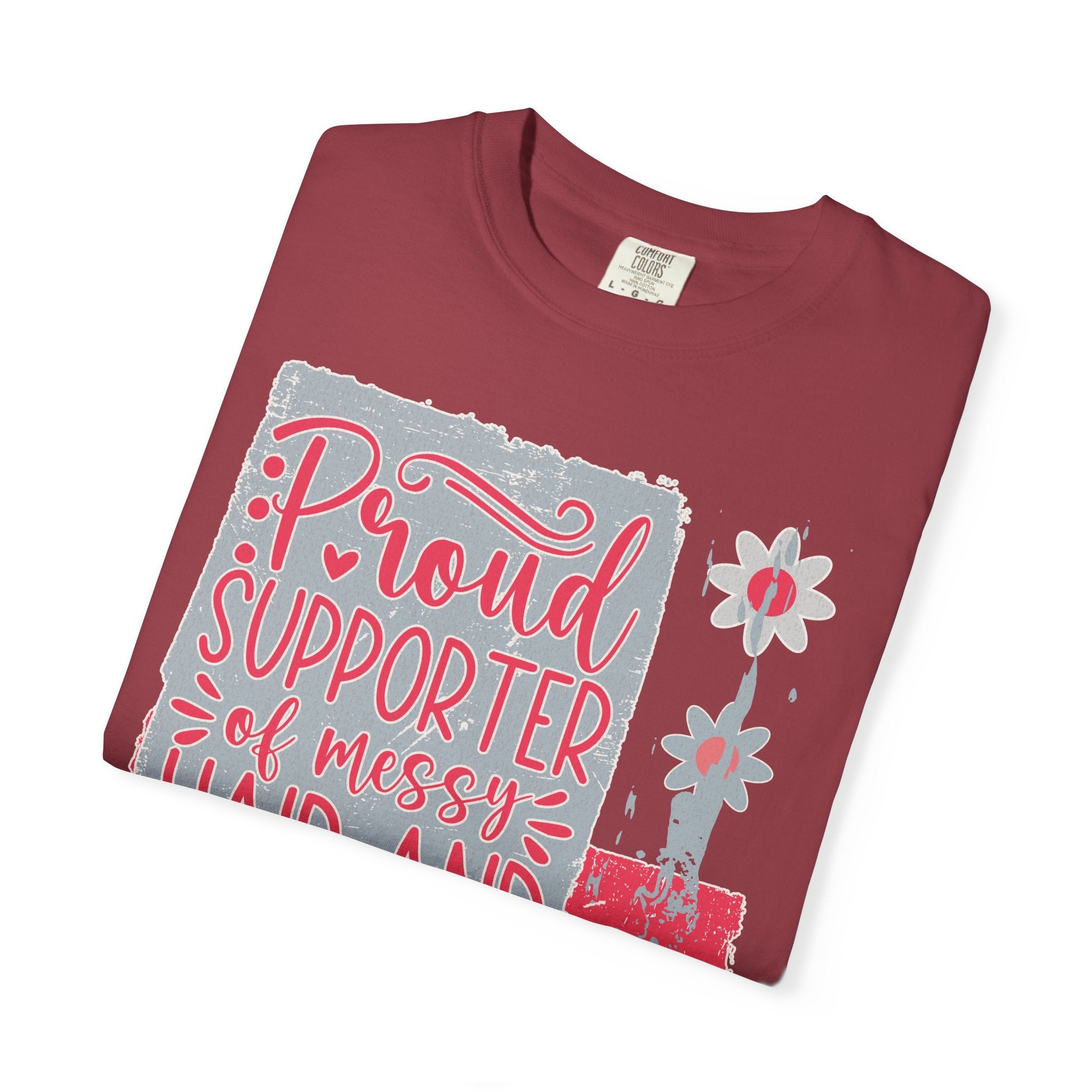 Supporter of Messy Hair & Sweatpants Textured T-Shirt