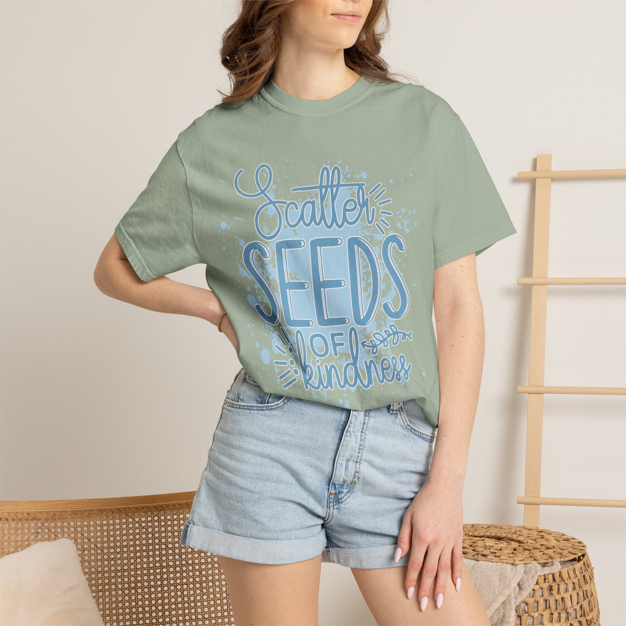 Texturerd T-Shirt • Scatter Seeds of Kindness Inspirational Graphic Tee