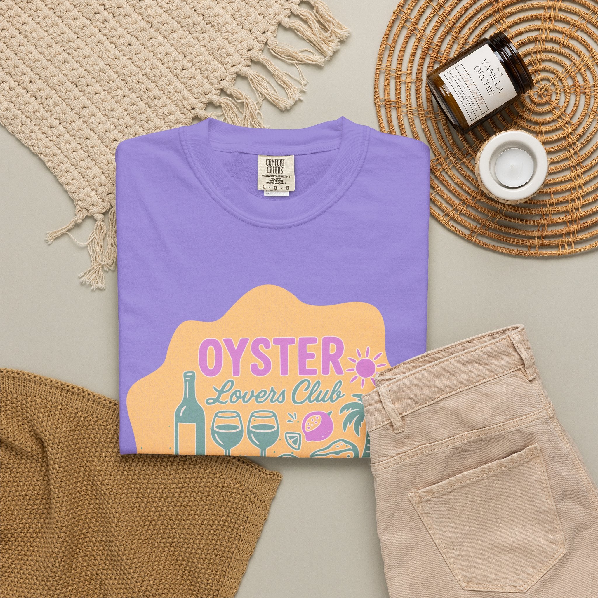 Textured Oyster Lovers Club T-Shirt — Coastal Seafood Graphic Tee