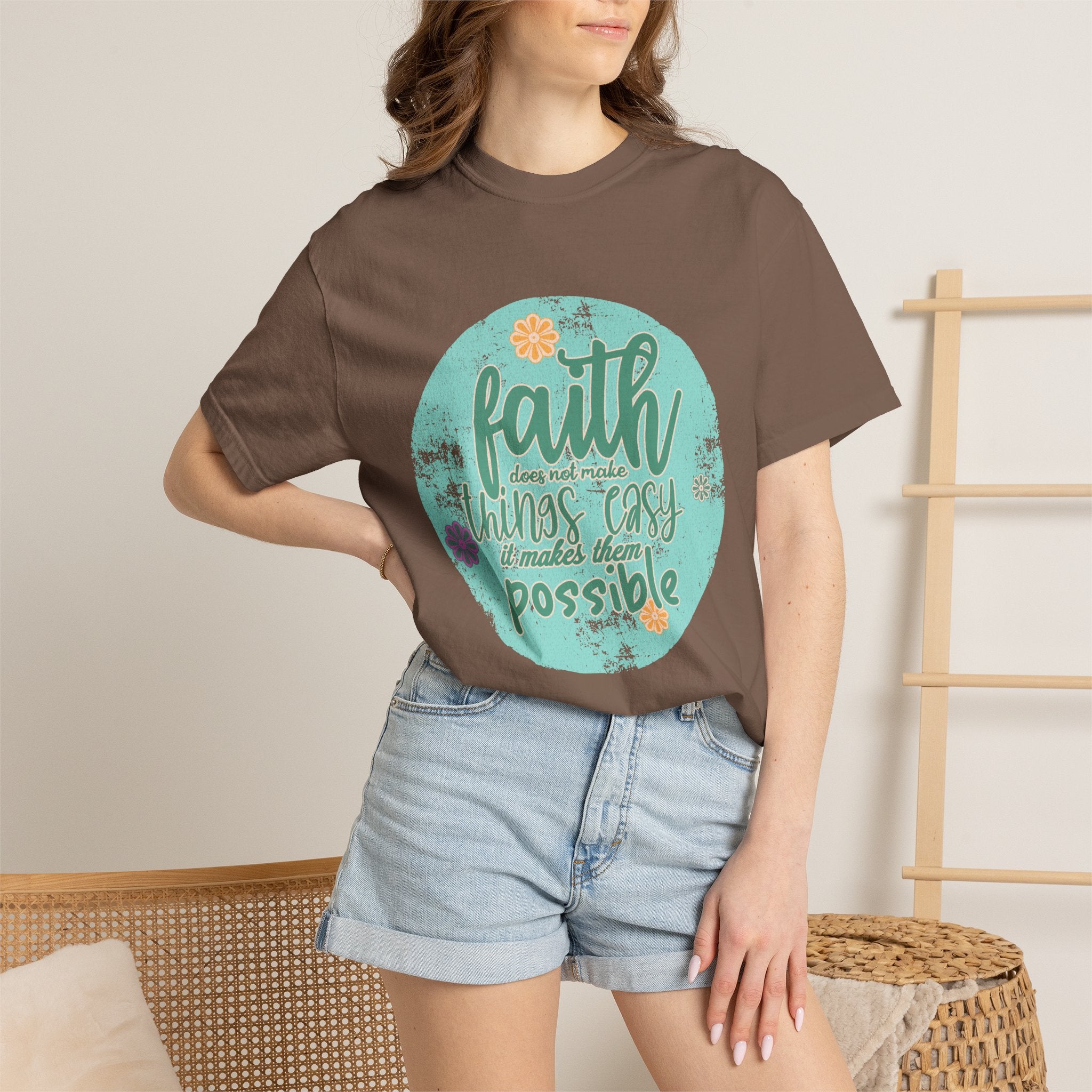 Faith Makes All Things Possible T-Shirt |Textured Inspirational Tee