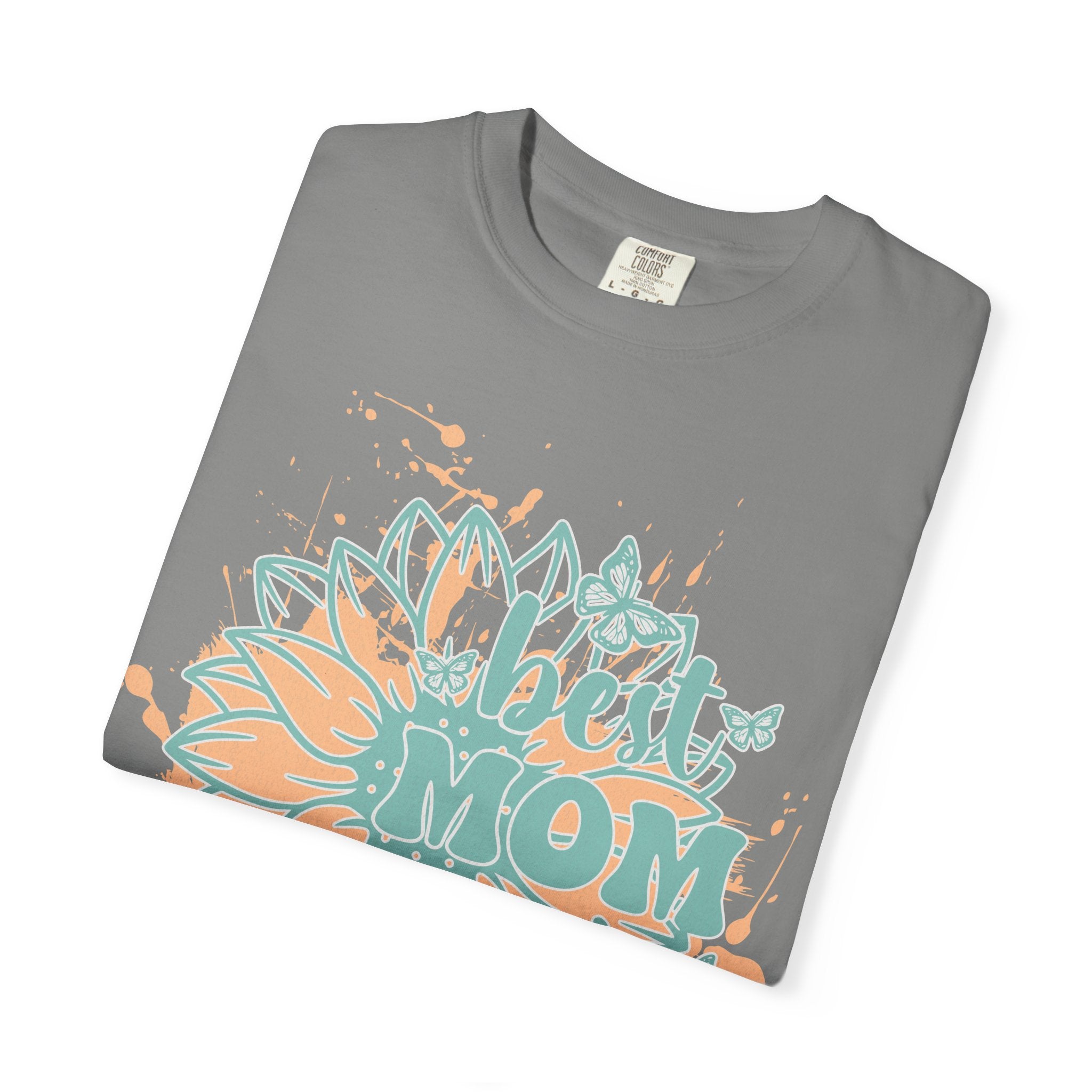 Best Mom Ever T-Shirt —Textured  Floral Sunflower Mother's Day Tee