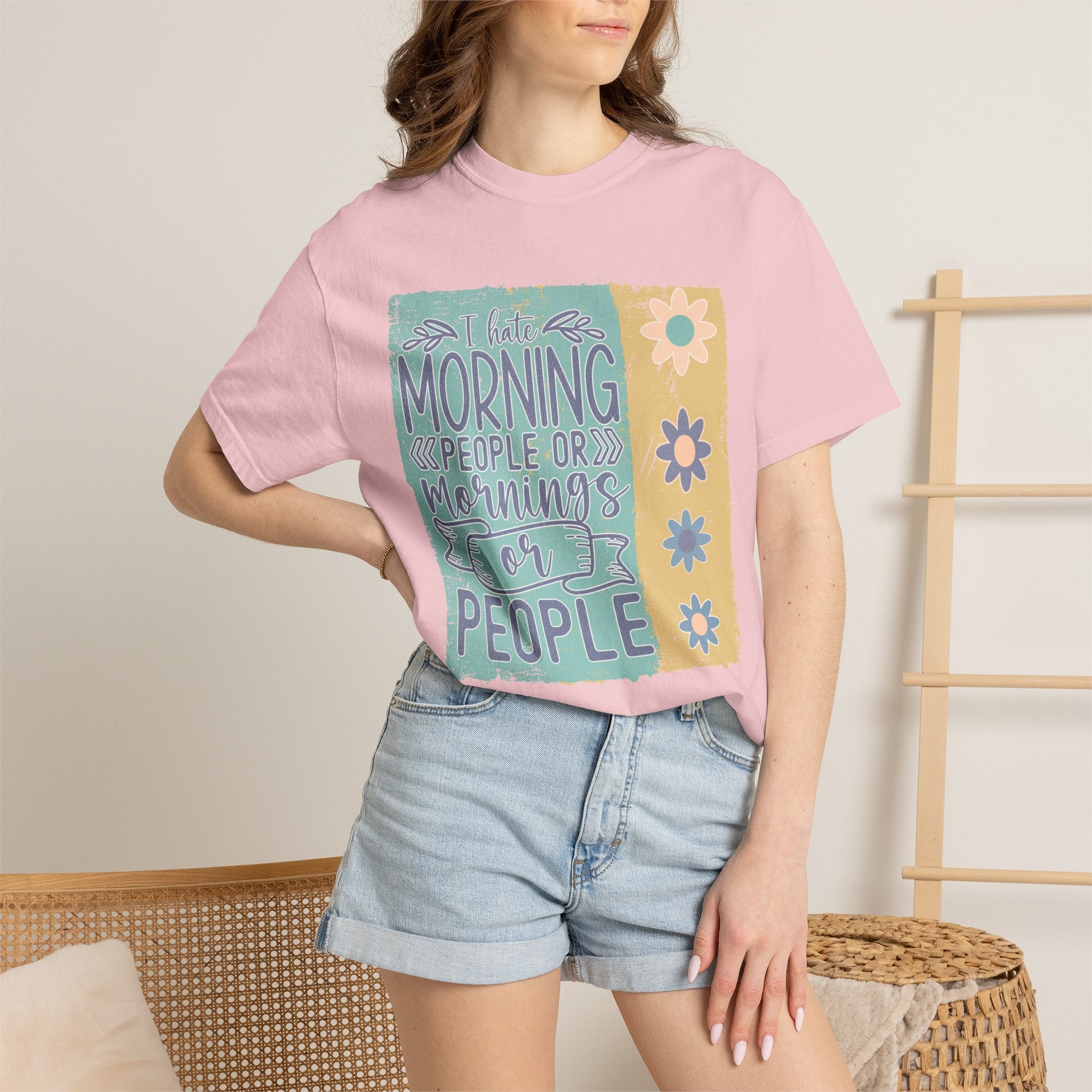 I Hate Morning People Textured Shirt