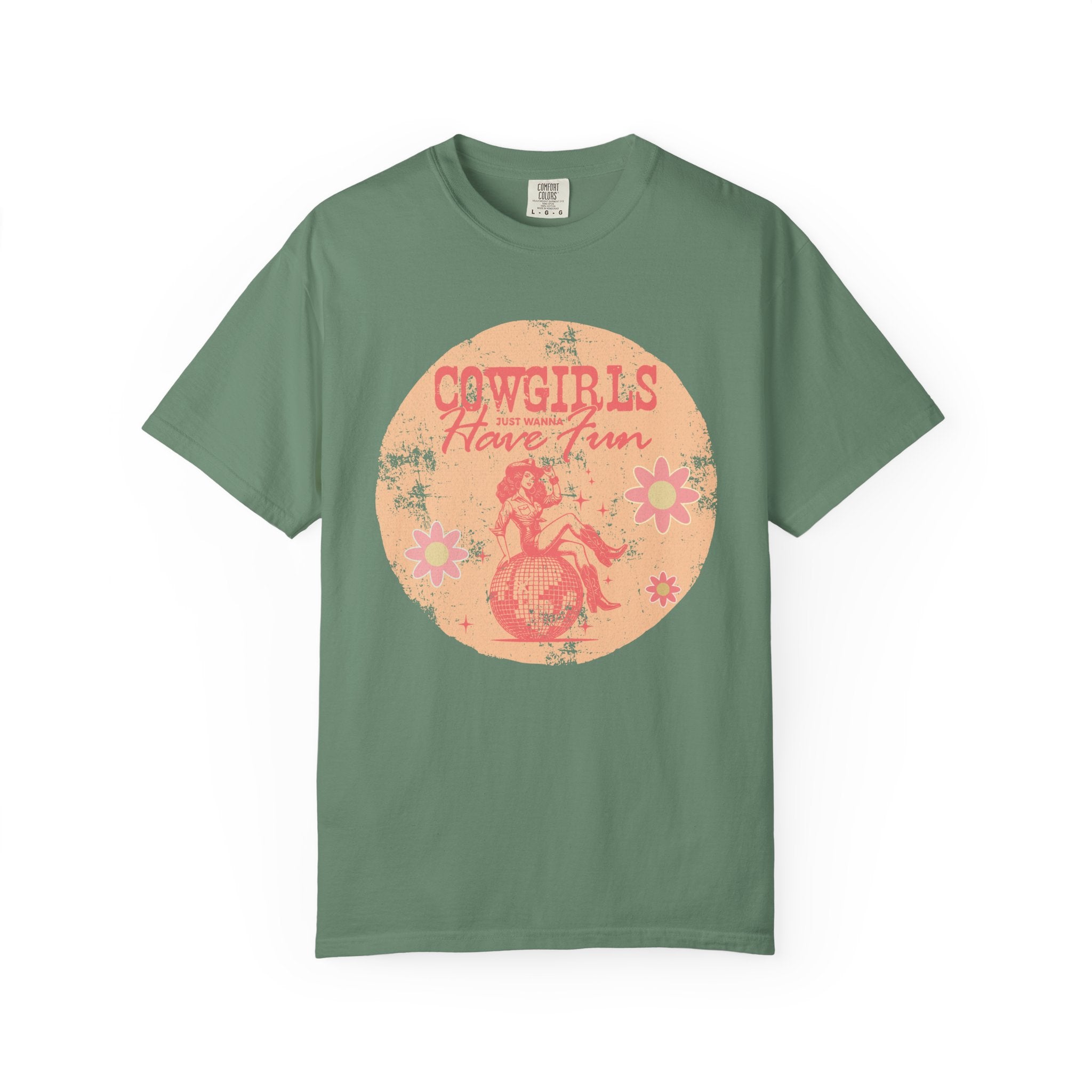 Cowgirls Just Wanna Have Fun Textured Retro Graphic T-Shirt