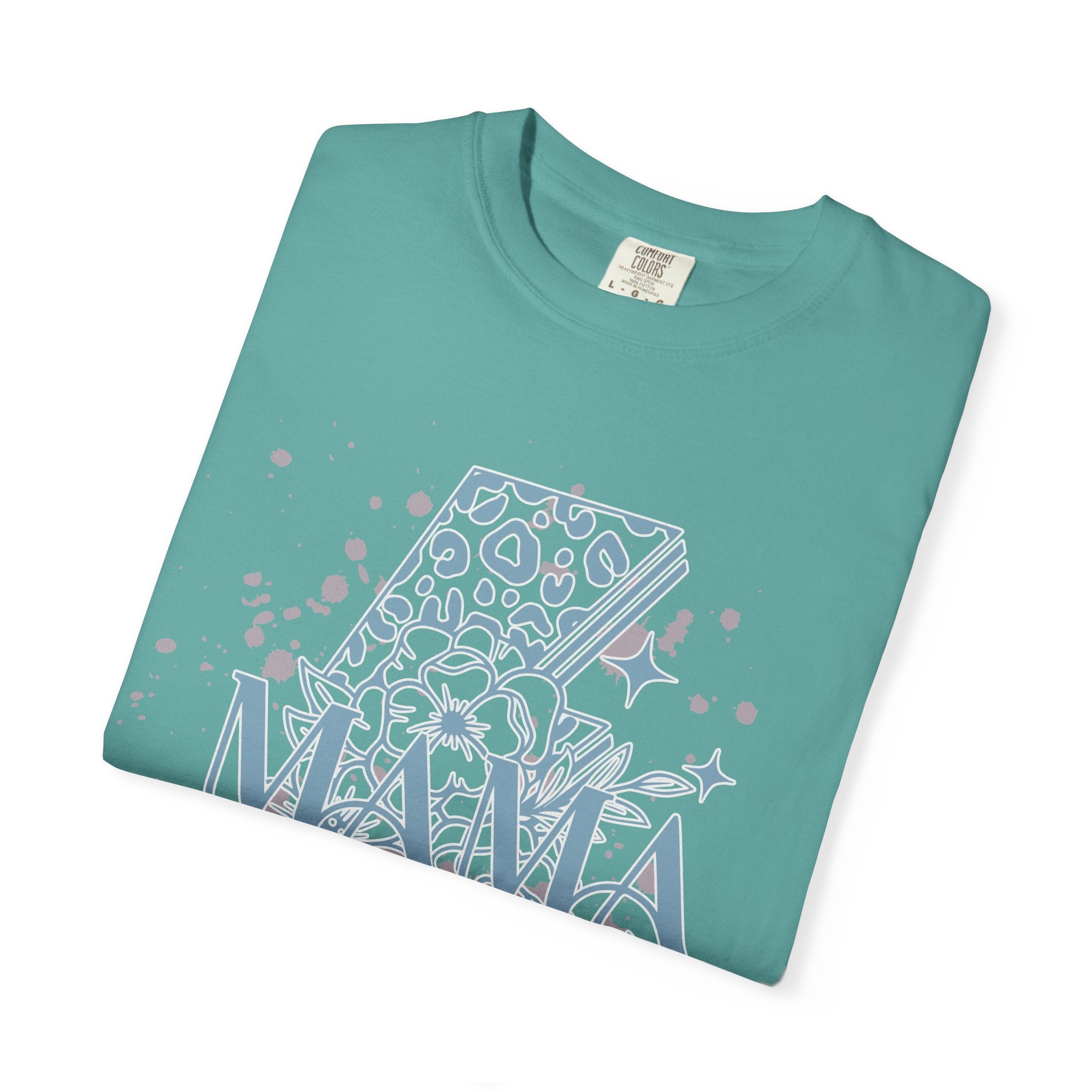 Mama Lightning Bolt Textured Graphic Tee — Floral Leopard Rocker Mom T-Shirt