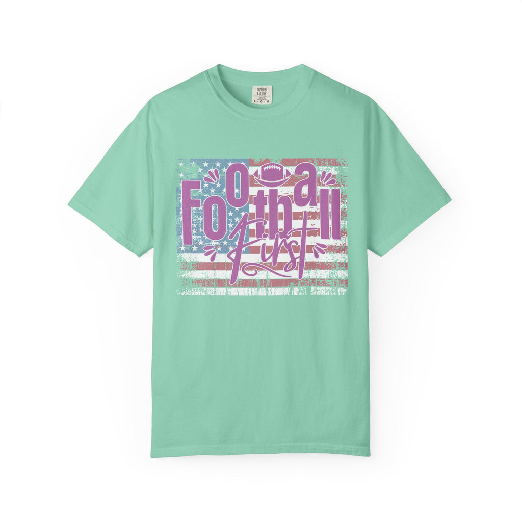 Textured Retro Americana Football First Tee