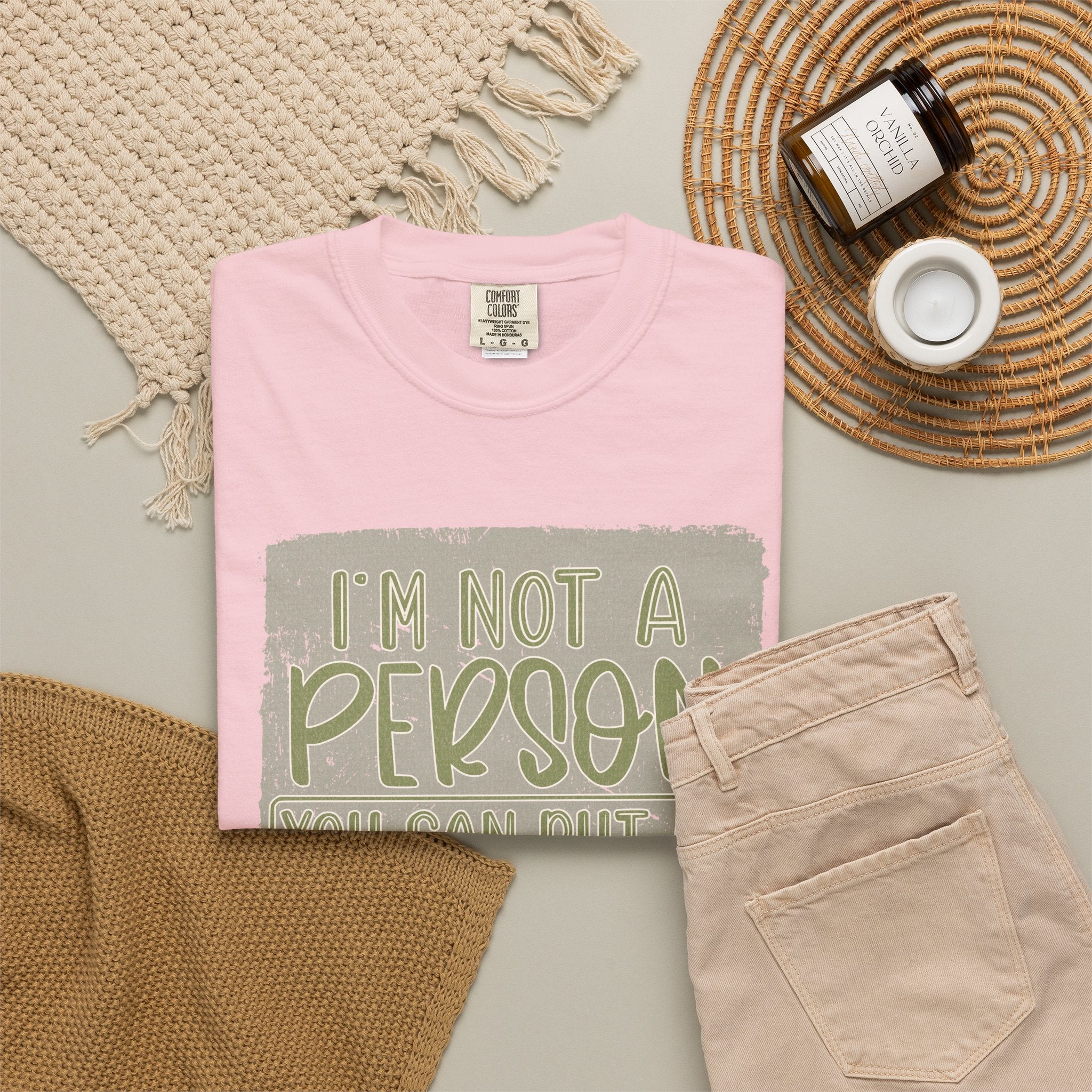 Textured Graphic T-Shirt — "I’m Not a Person You Can Put on Speaker Phone" Funny Quote Tee