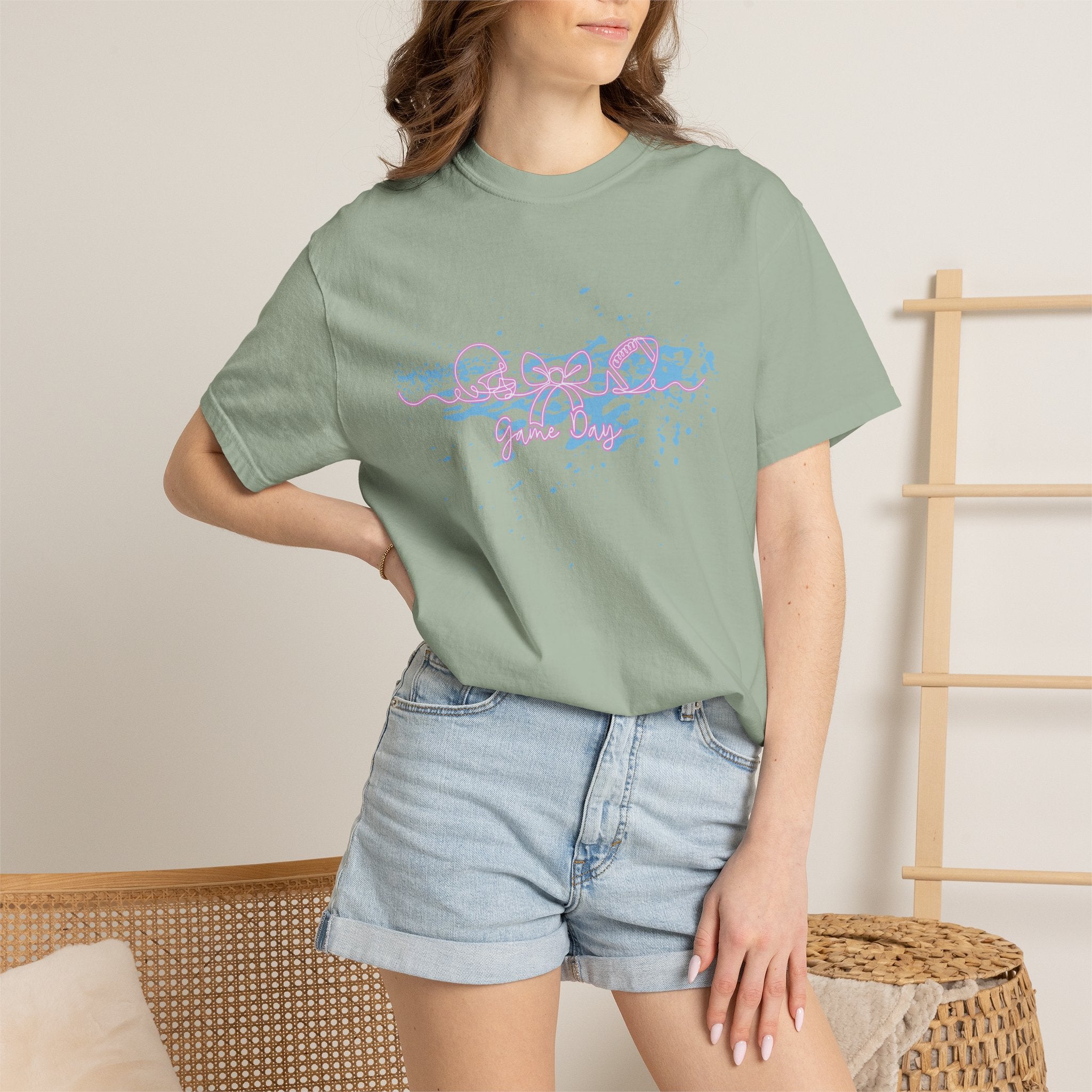 Coquette Aesthetic Football Game Day Textured Tee