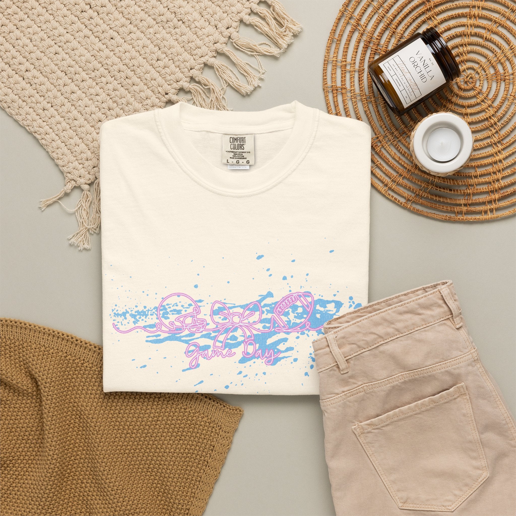 Coquette Aesthetic Football Game Day Textured Tee