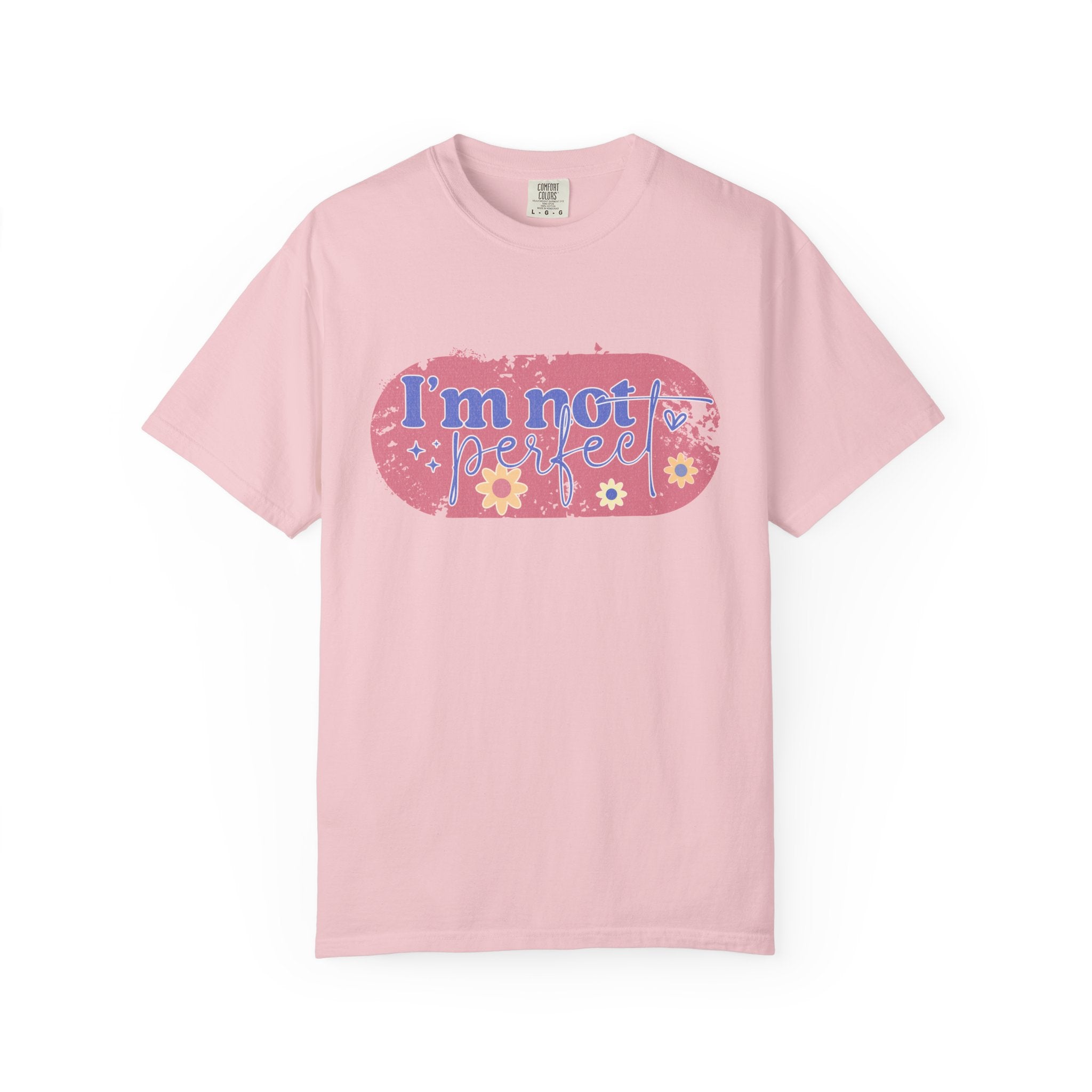I'm Not Perfect Textured Floral T-Shirt — Retro Flower Graphic Tee