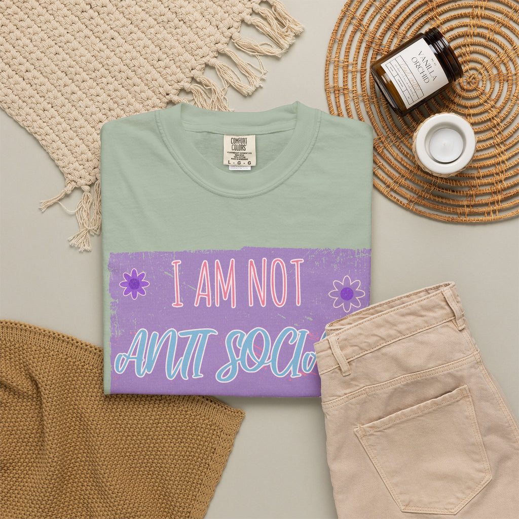I Am Not Anti Social I Just Hate You Graphic Textured T-Shirt