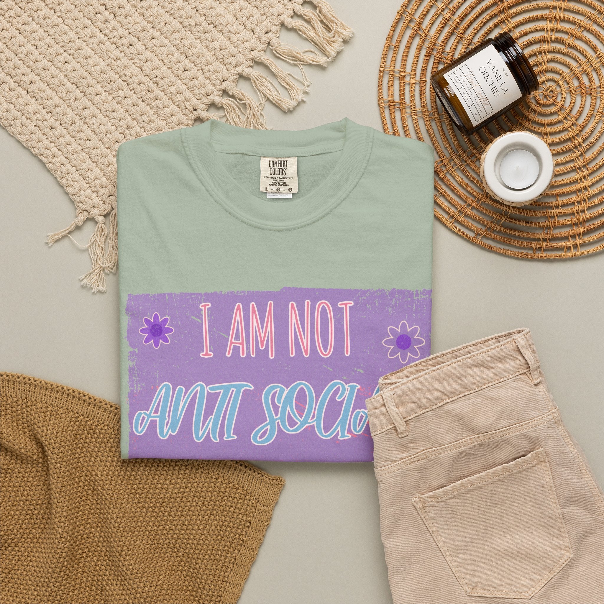 I Am Not Anti Social I Just Hate You Graphic Textured T-Shirt