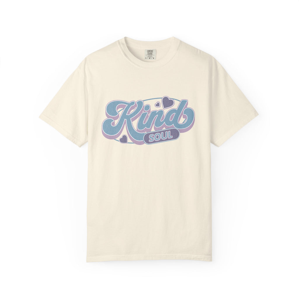 Kind Soul Textured T-Shirt — Retro Script Graphic Tee