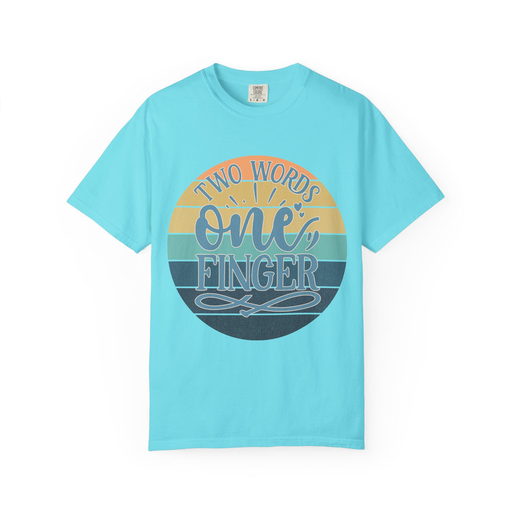 Retro 'Two Words One Finger' Graphic T-Shirt