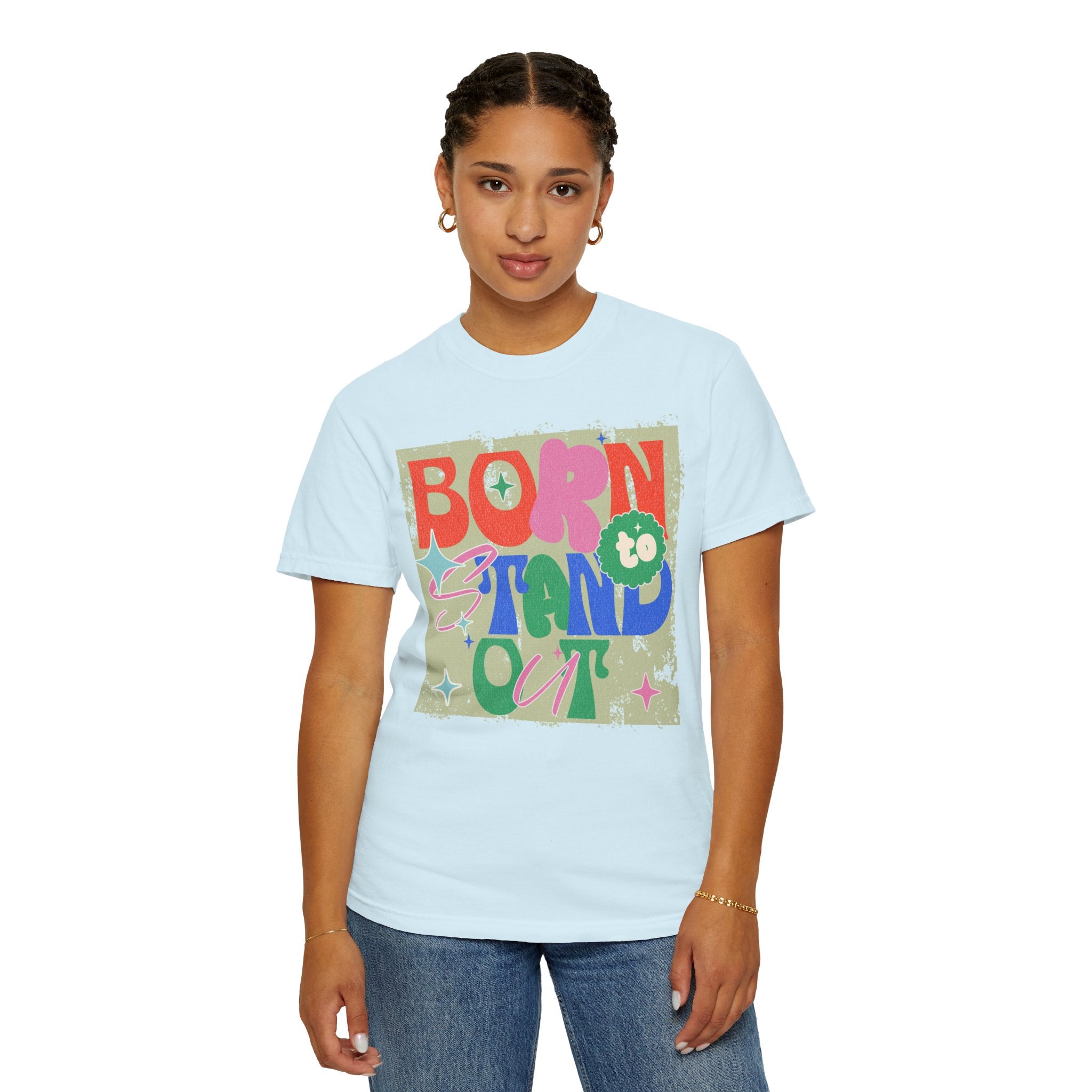 Born to Stand Out Graphic Textured T-Shirt