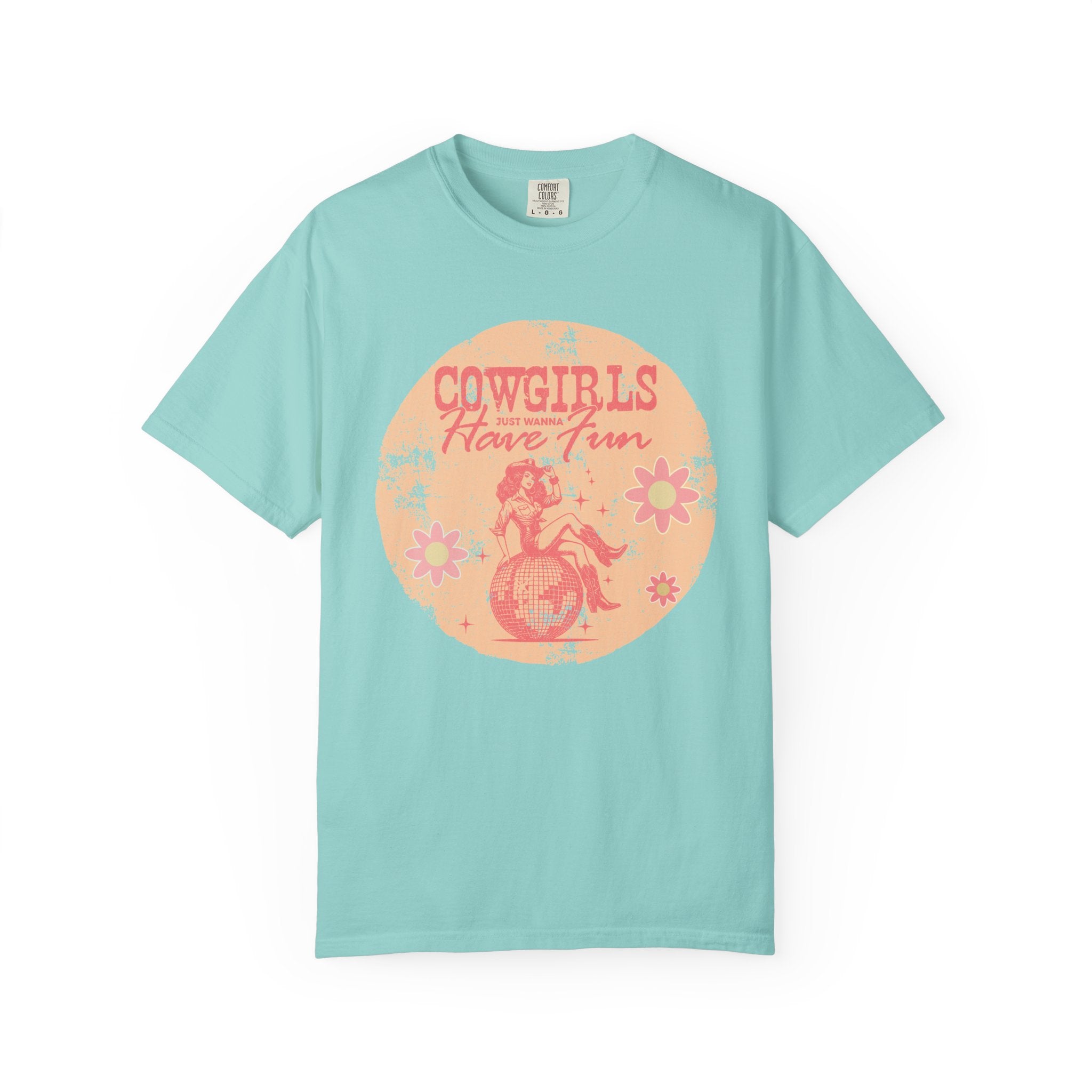 Cowgirls Just Wanna Have Fun Textured Retro Graphic T-Shirt