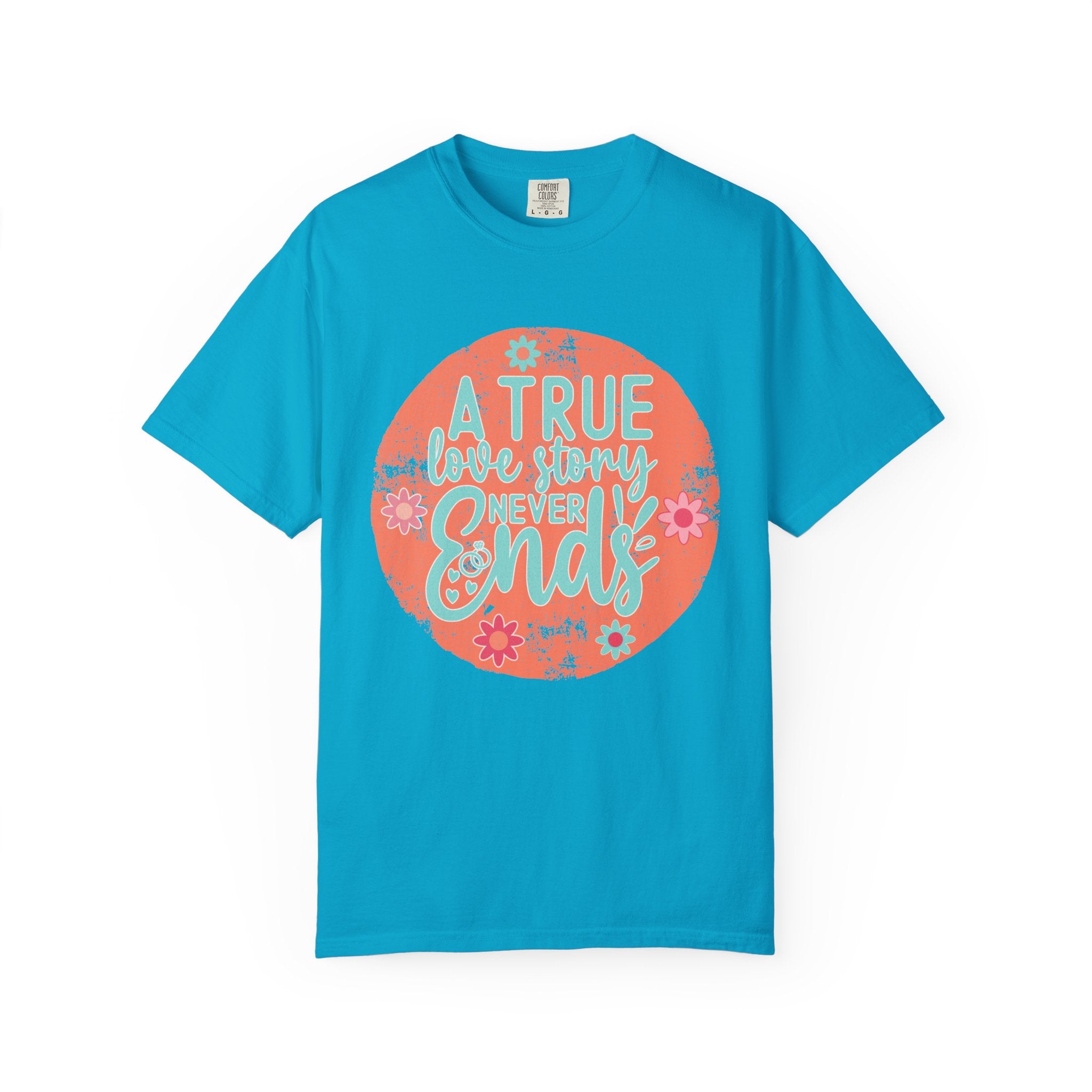 Textured A True Love Story Never Ends T-Shirt