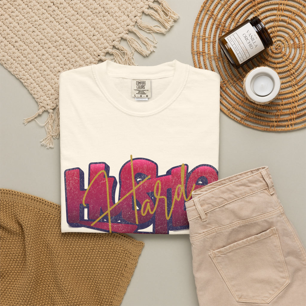 Textured Street Art 'Hustle Hard' Graphic Tee — Vintage Graffiti Unisex T-Shirt