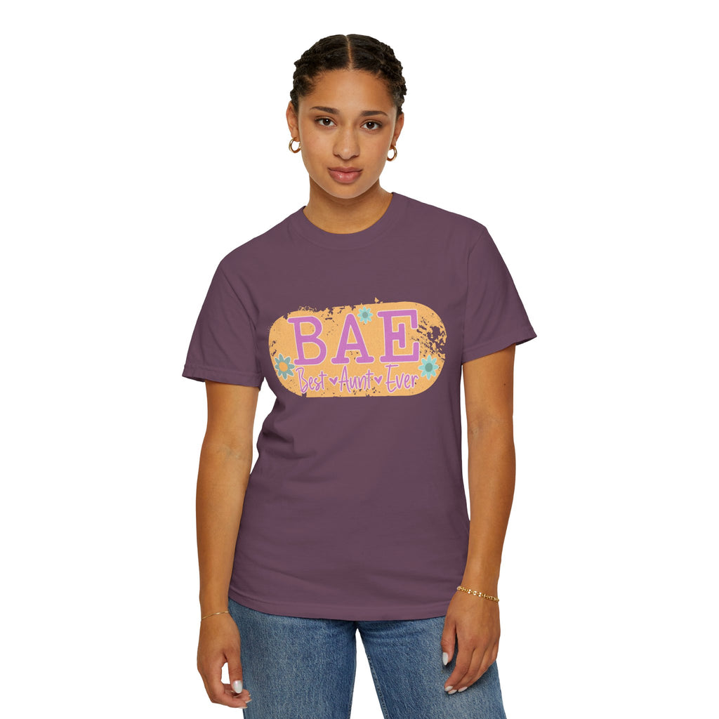BAE Best Aunt Ever Textured T-Shirt — Floral Retro Graphic Tee for Cool Aunts