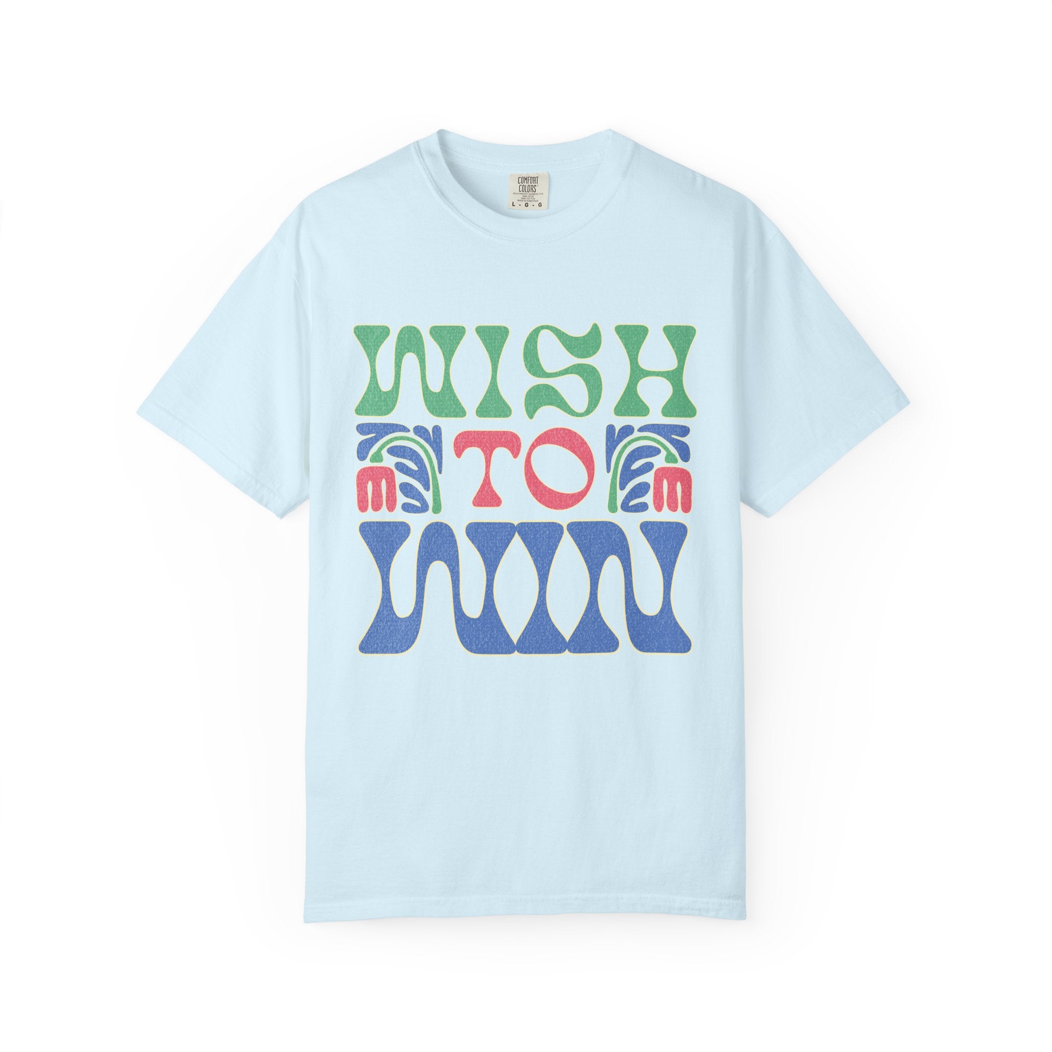Wish to Win T-shirt |Textured Retro Psychedelic Lettering